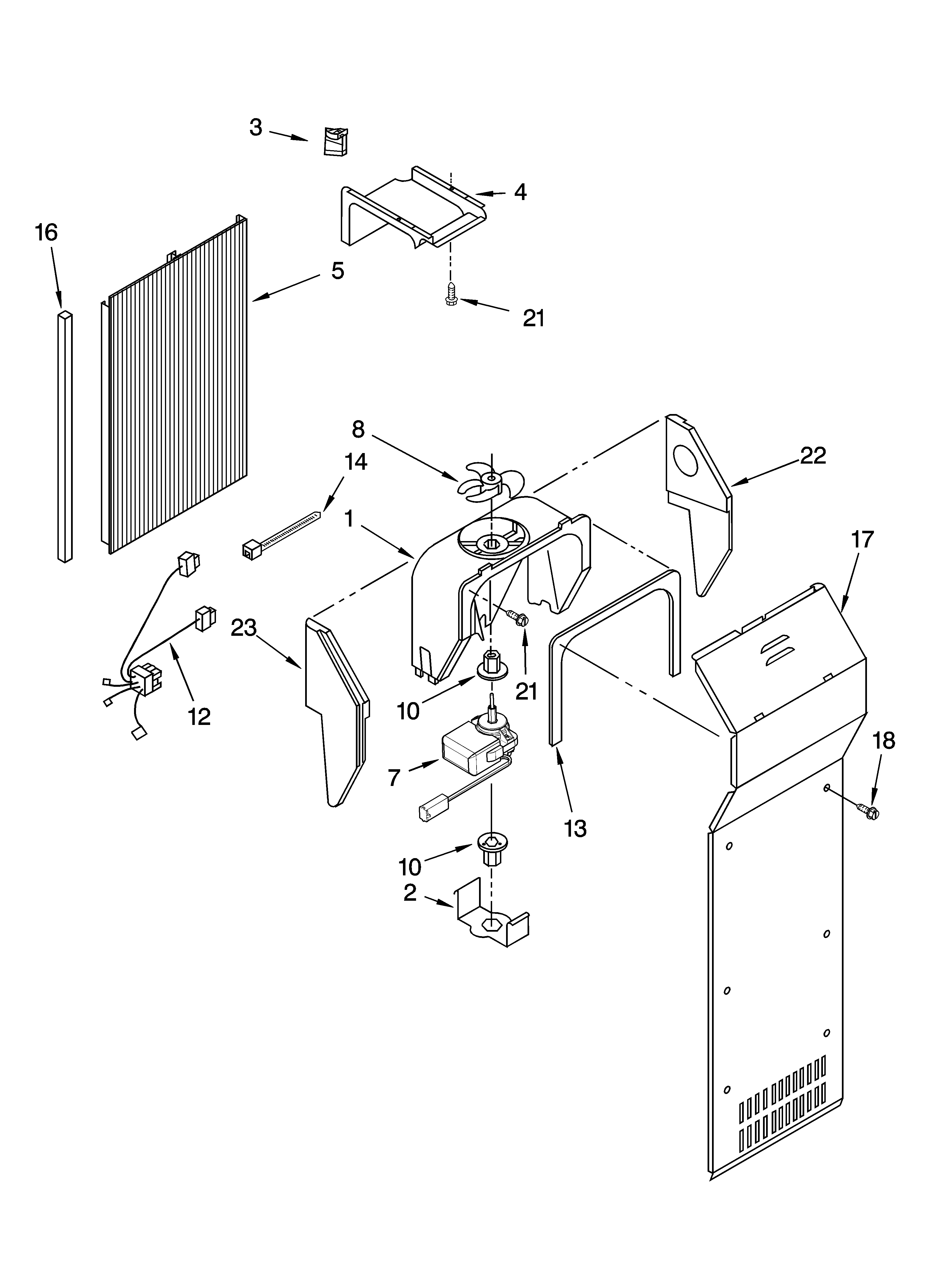 Whirlpool ED5RHAXNT00 air flow parts diagram
