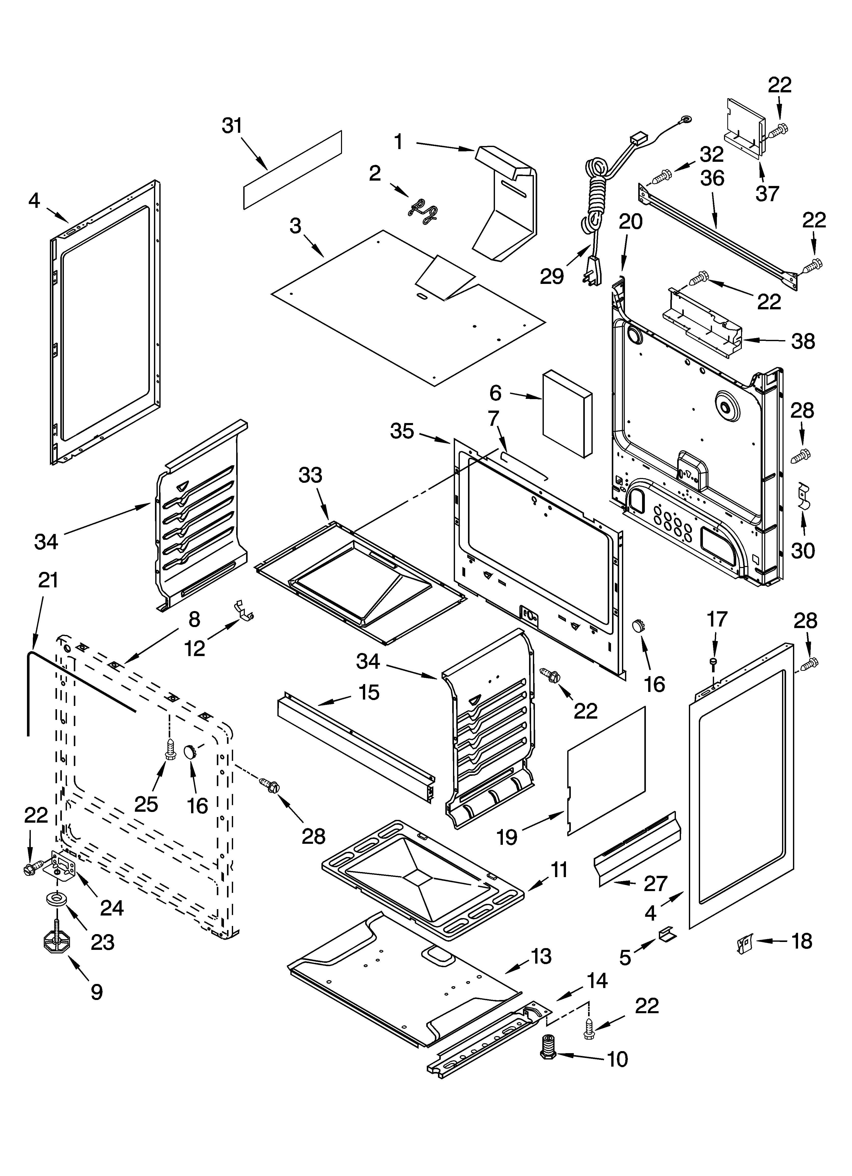 Roper FGP305KV3 chassis parts diagram