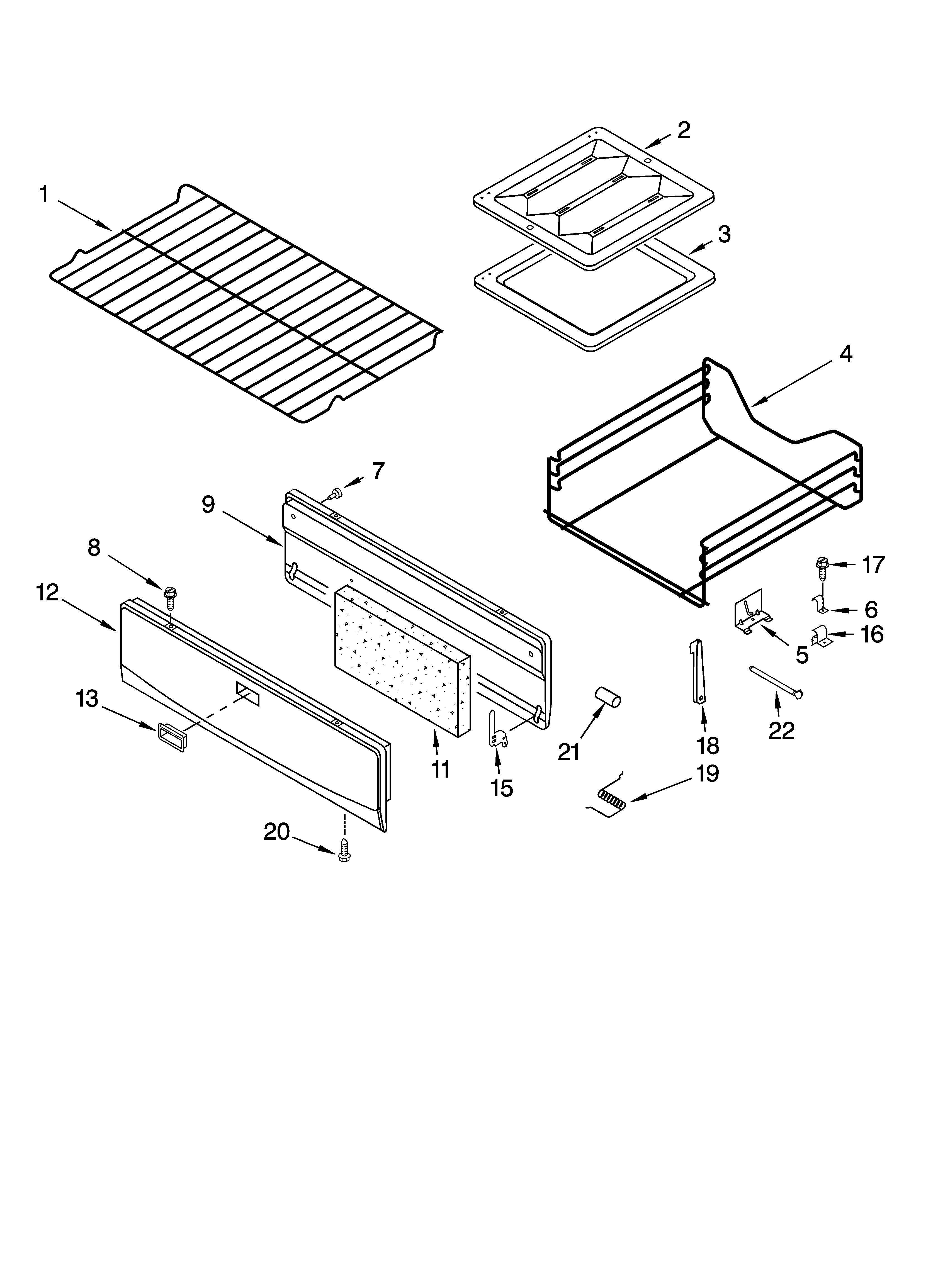 Roper FGP305KV3 oven & broiler parts diagram