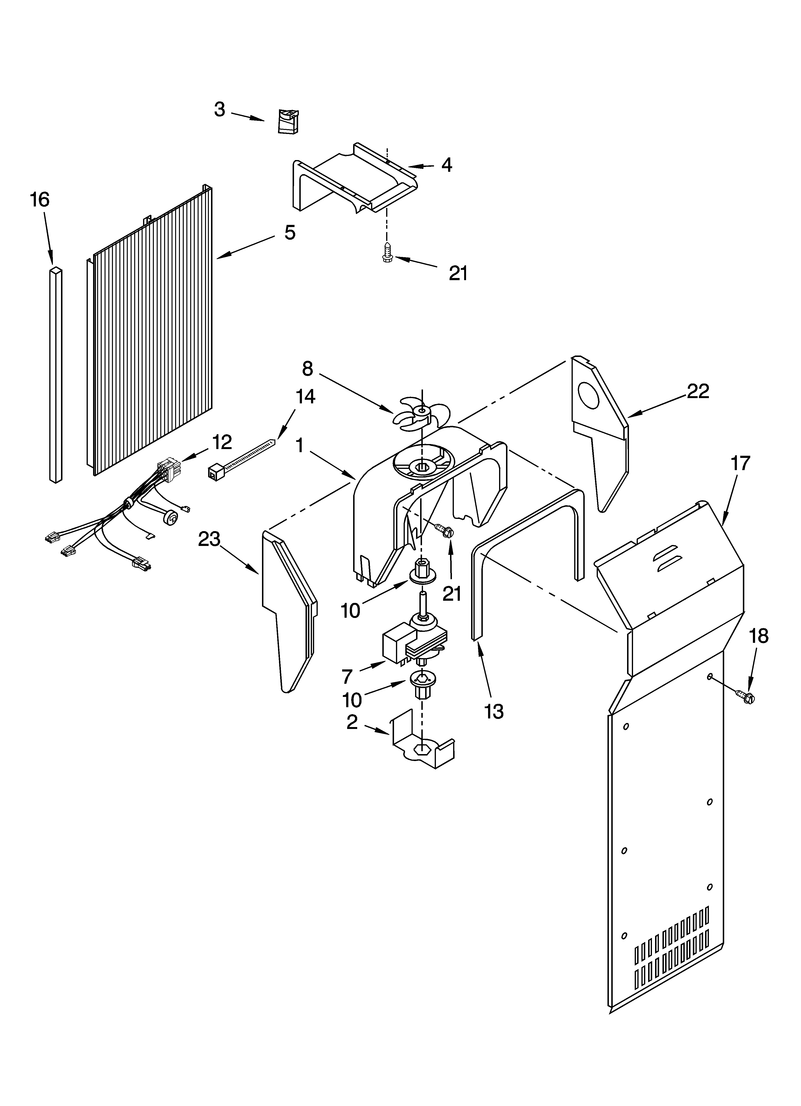 Whirlpool GD5YHAXNL00 air flow parts diagram