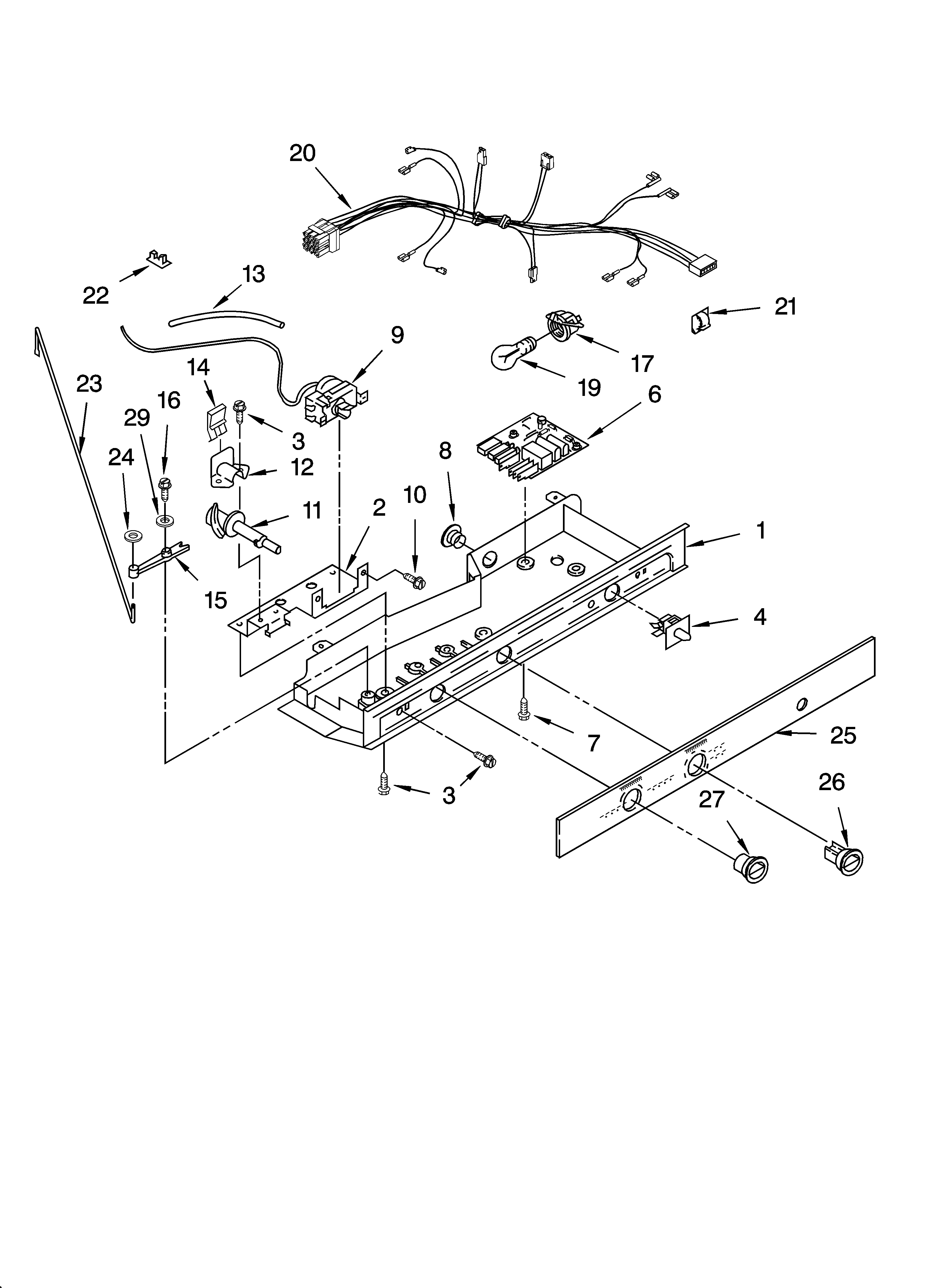 Whirlpool GD5YHAXNL00 control parts diagram