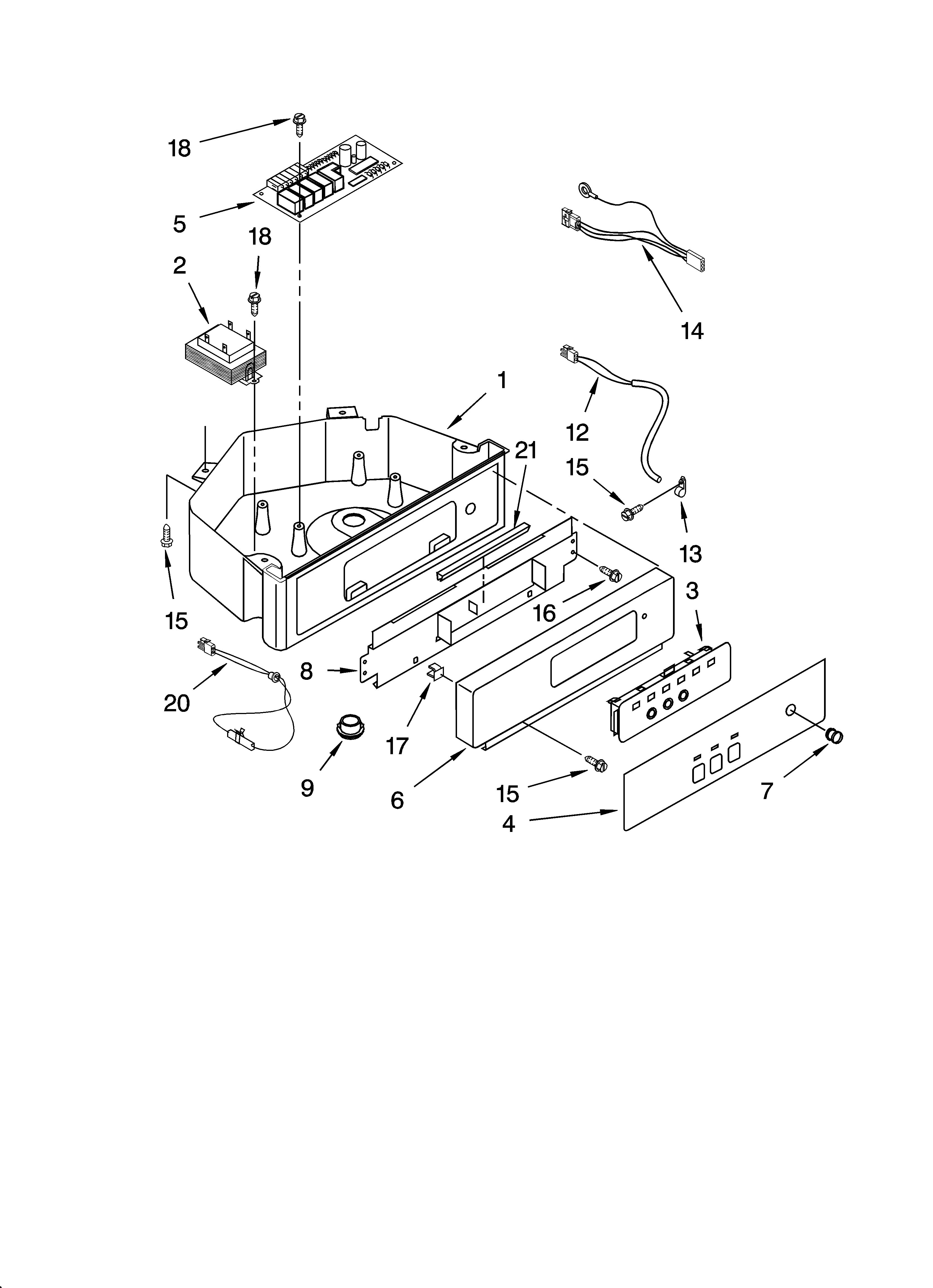 Whirlpool GI1500PHB6 control panel parts diagram