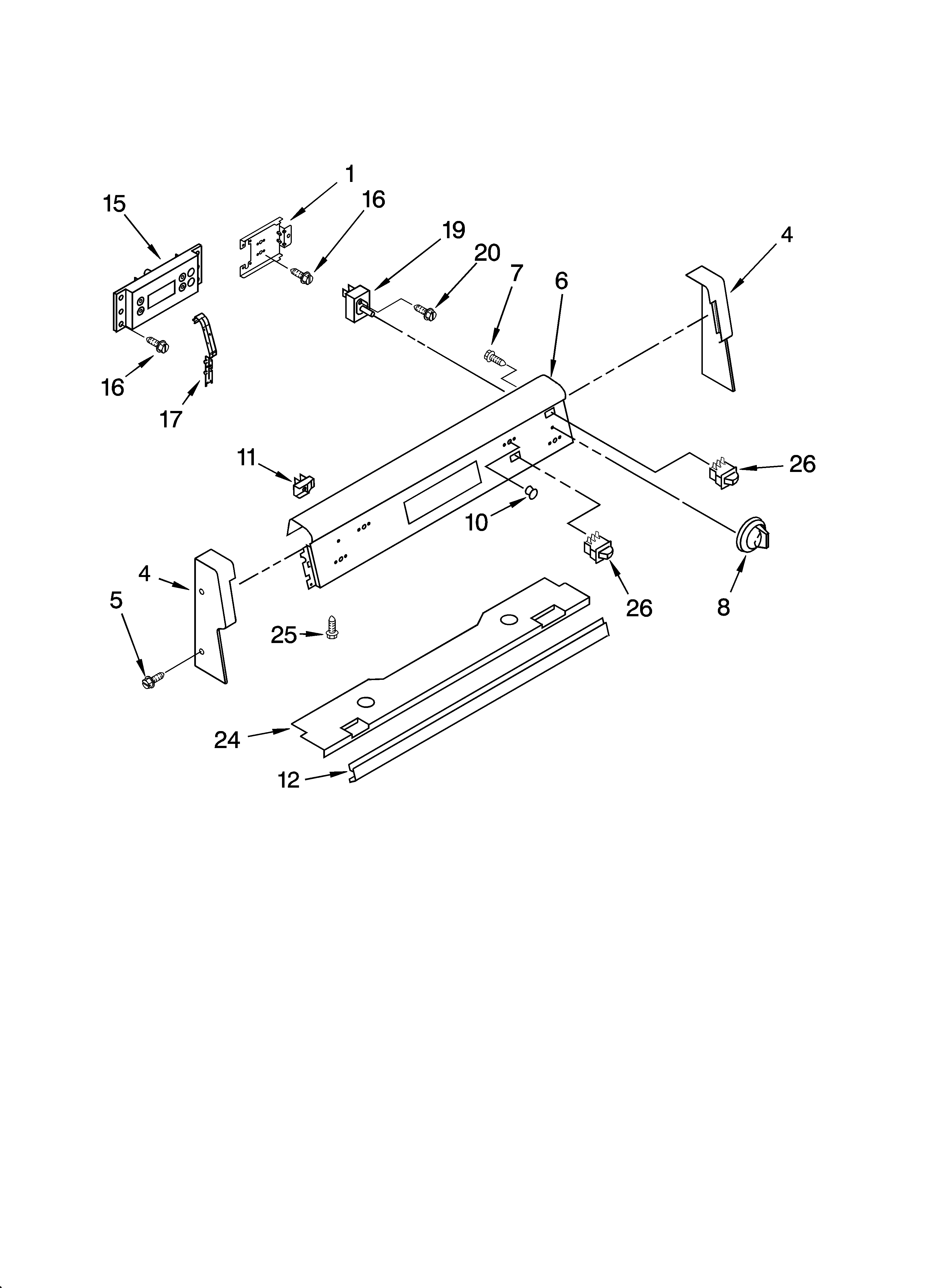 Whirlpool GR450LXLT0 control panel parts diagram