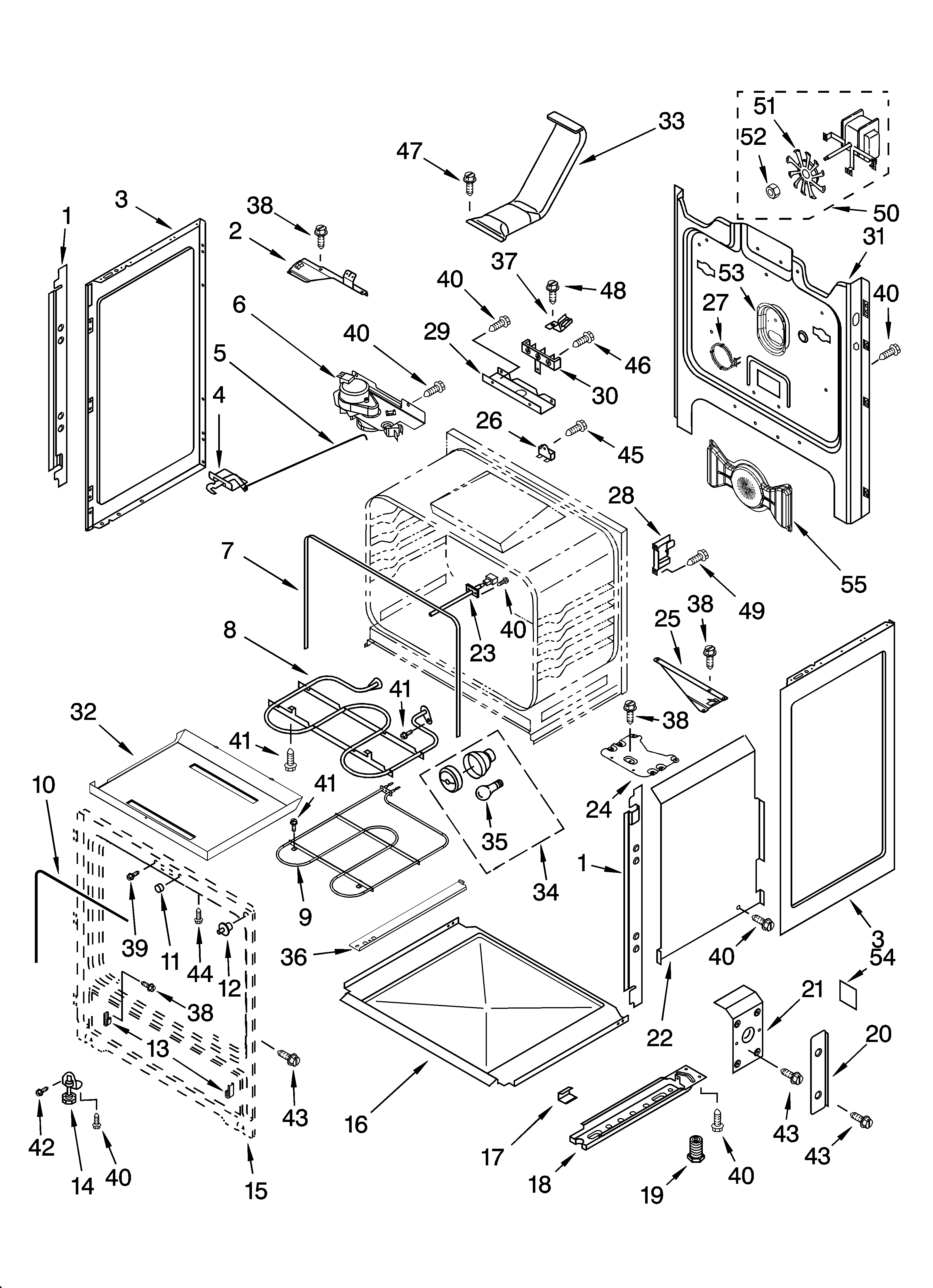 KitchenAid KERI203PBS0 chassis parts diagram