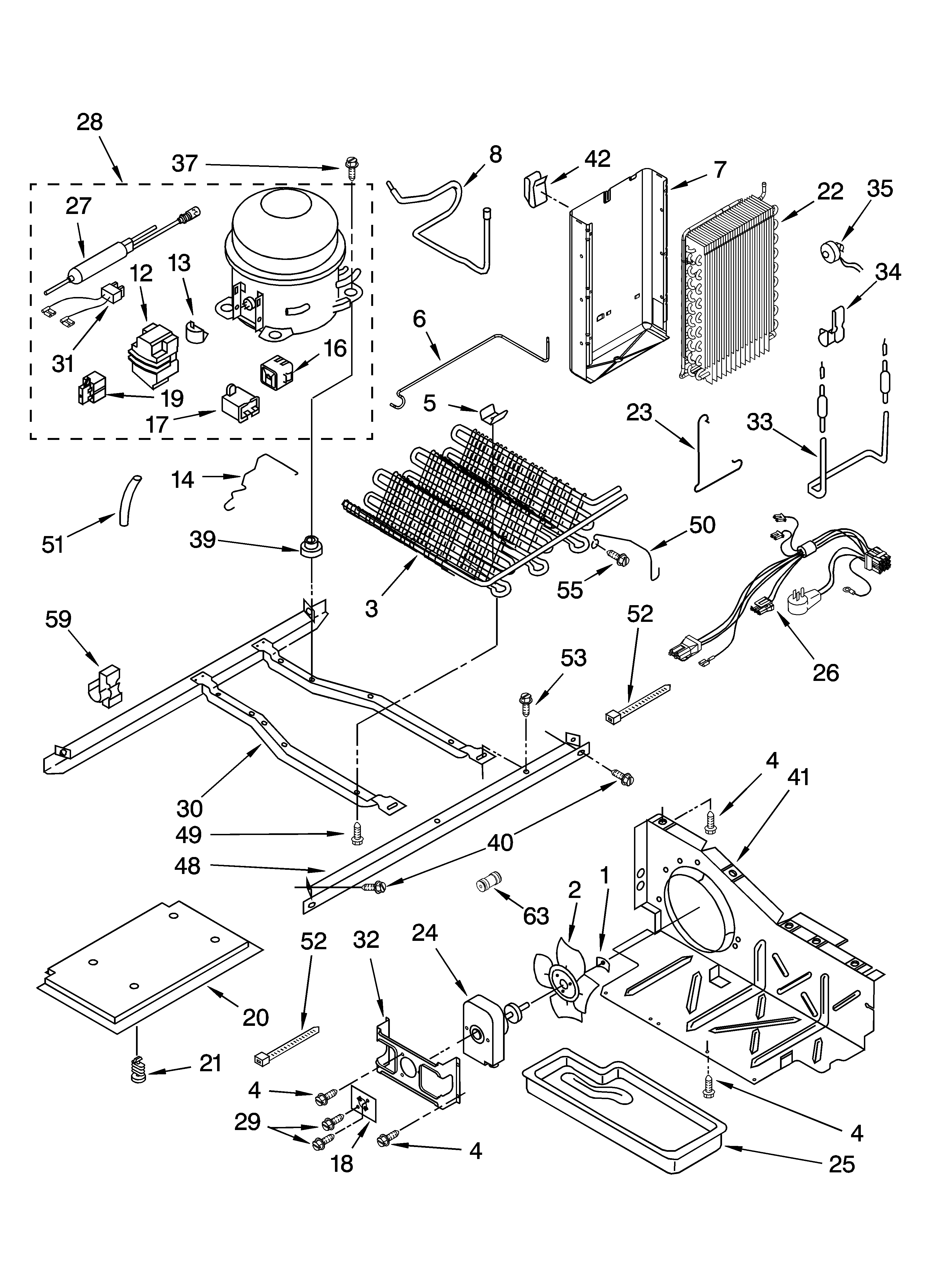 KitchenAid KSRA25CNBU00 unit parts diagram