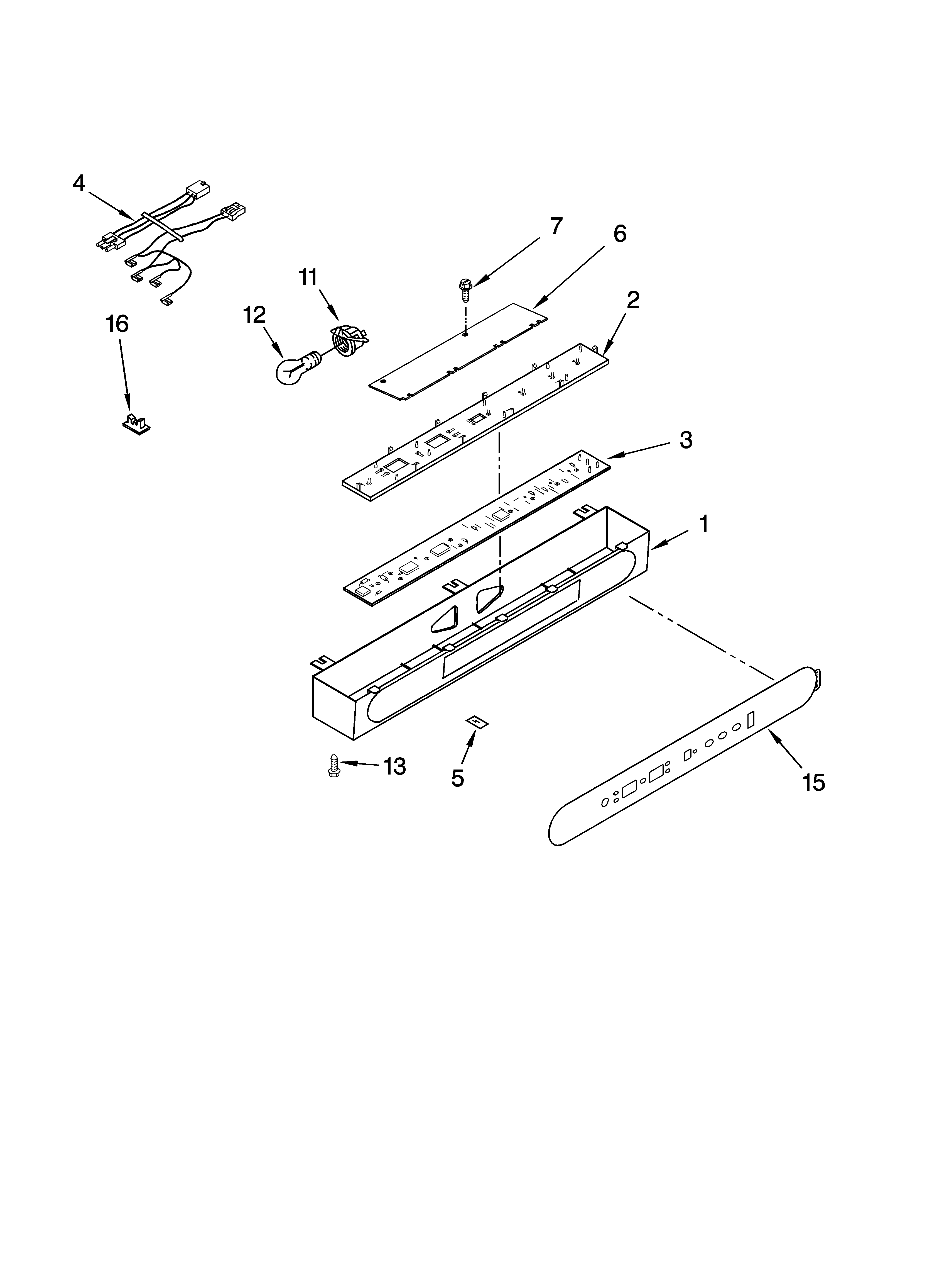 KitchenAid KSSS48QKX01 control panel parts diagram