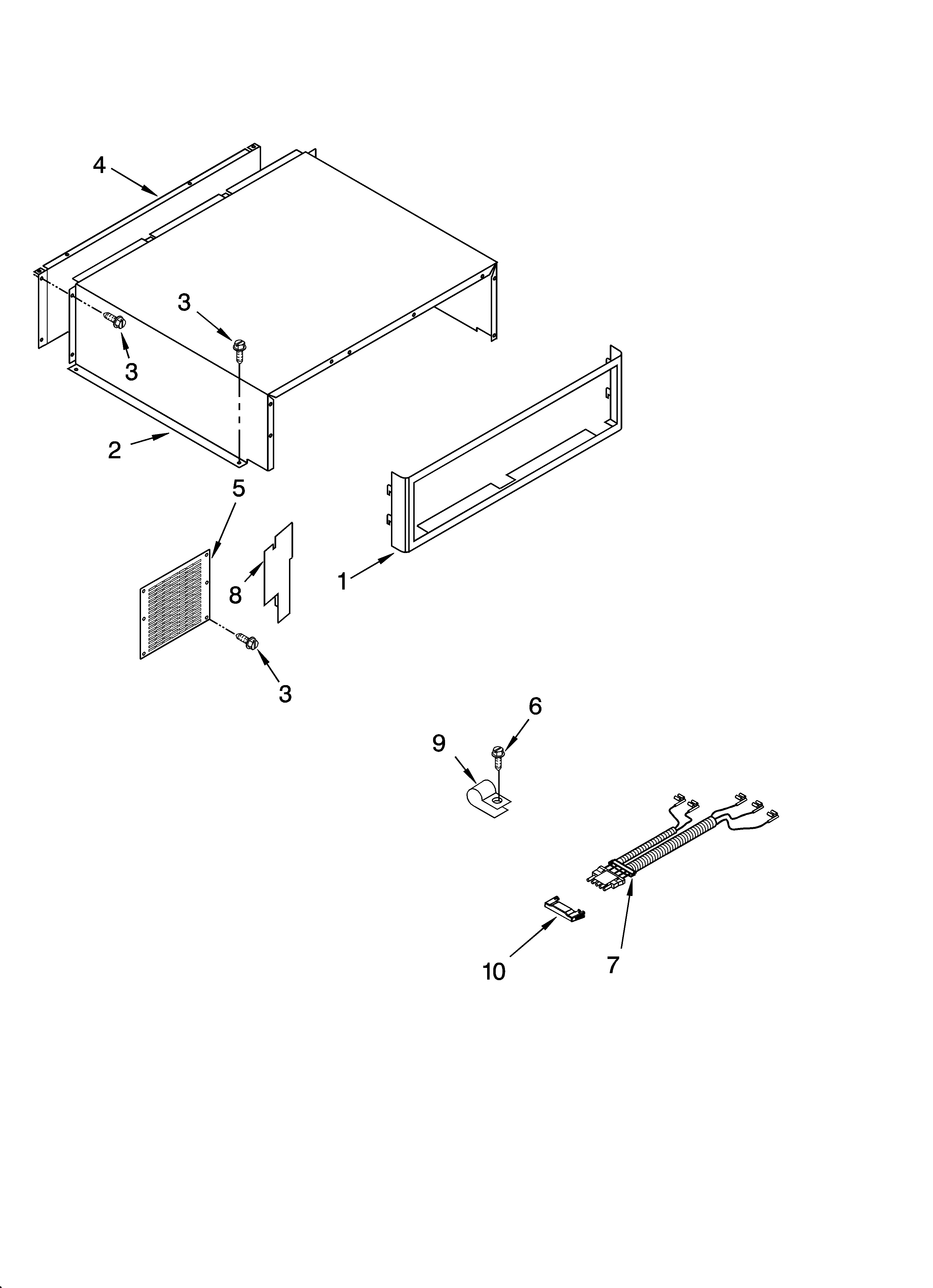 KitchenAid KSSS48QKX01 top grille and unit cover parts diagram