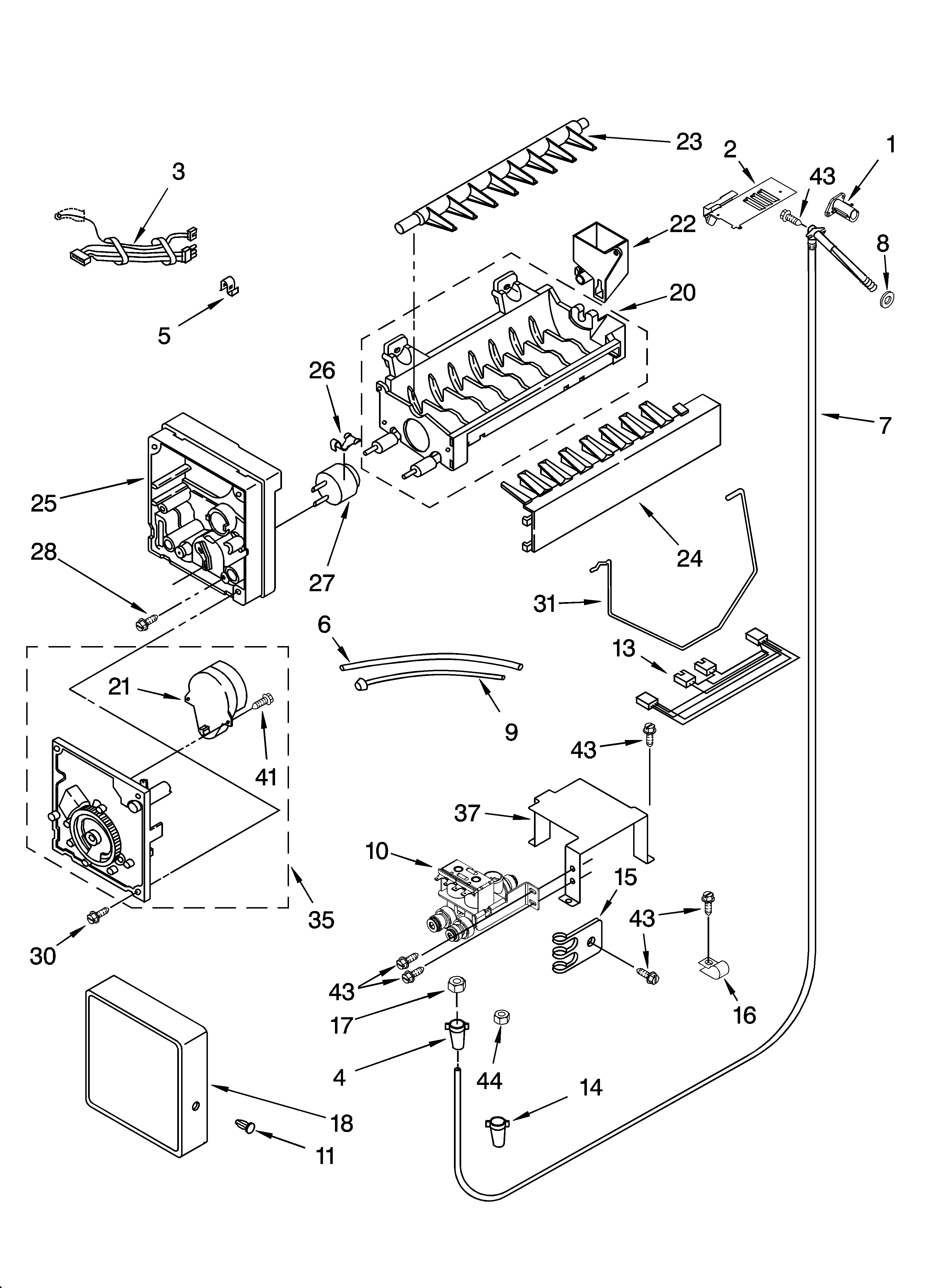 KitchenAid KSSS48QKX01 icemaker parts diagram