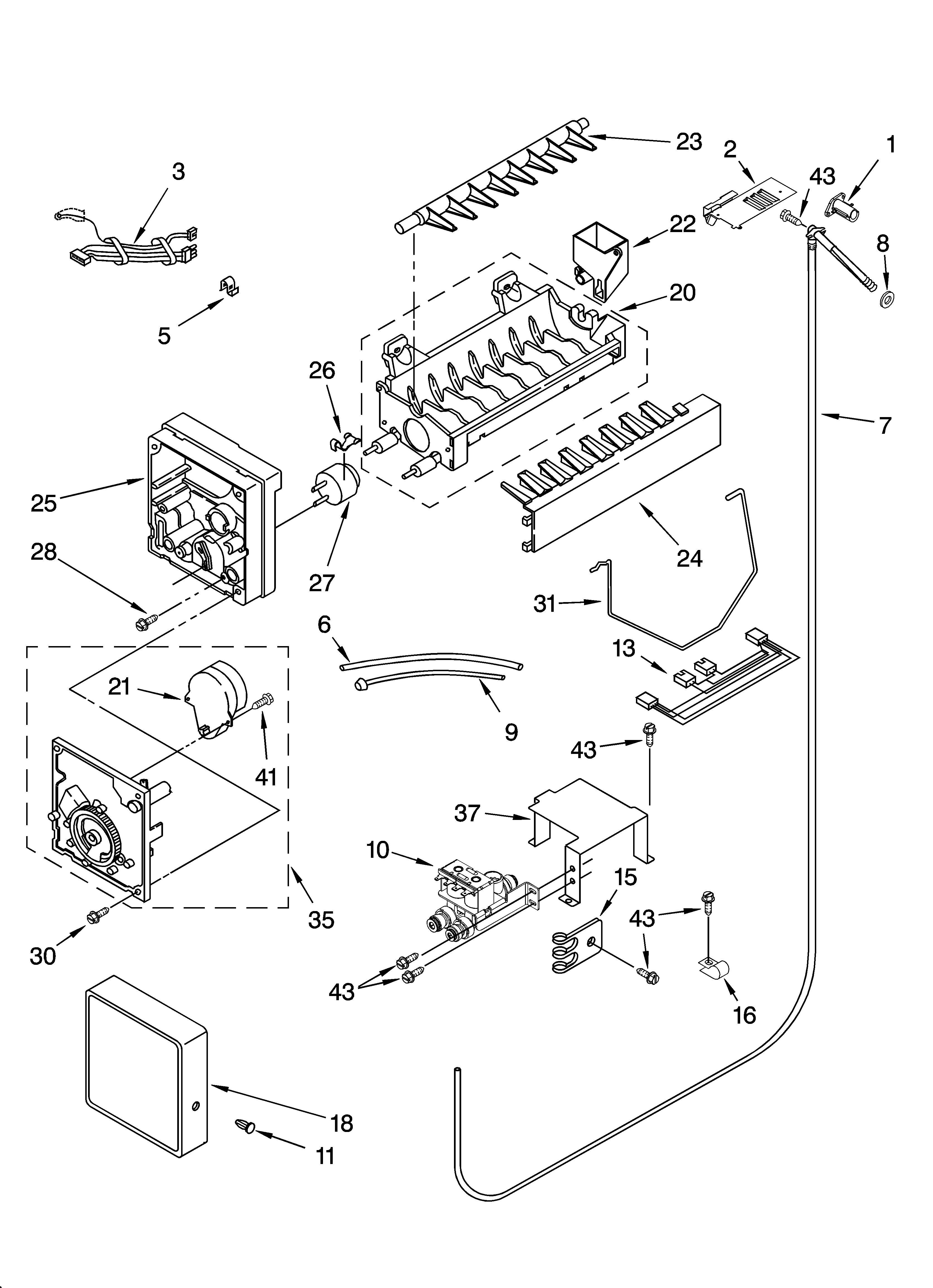 KitchenAid KSSS48QKX02 icemaker parts diagram