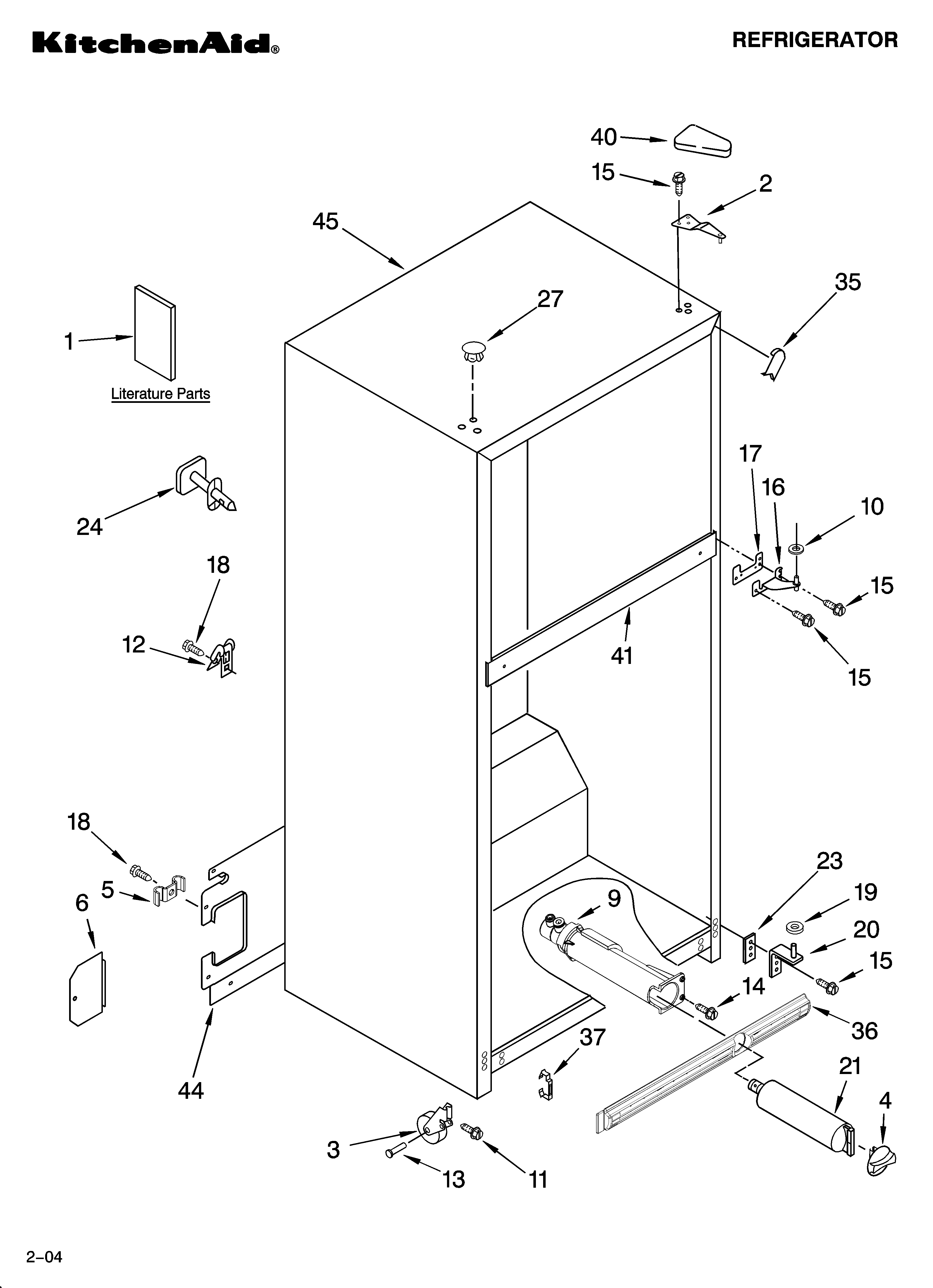 KitchenAid KTRC22EMBL02 cabinet parts diagram