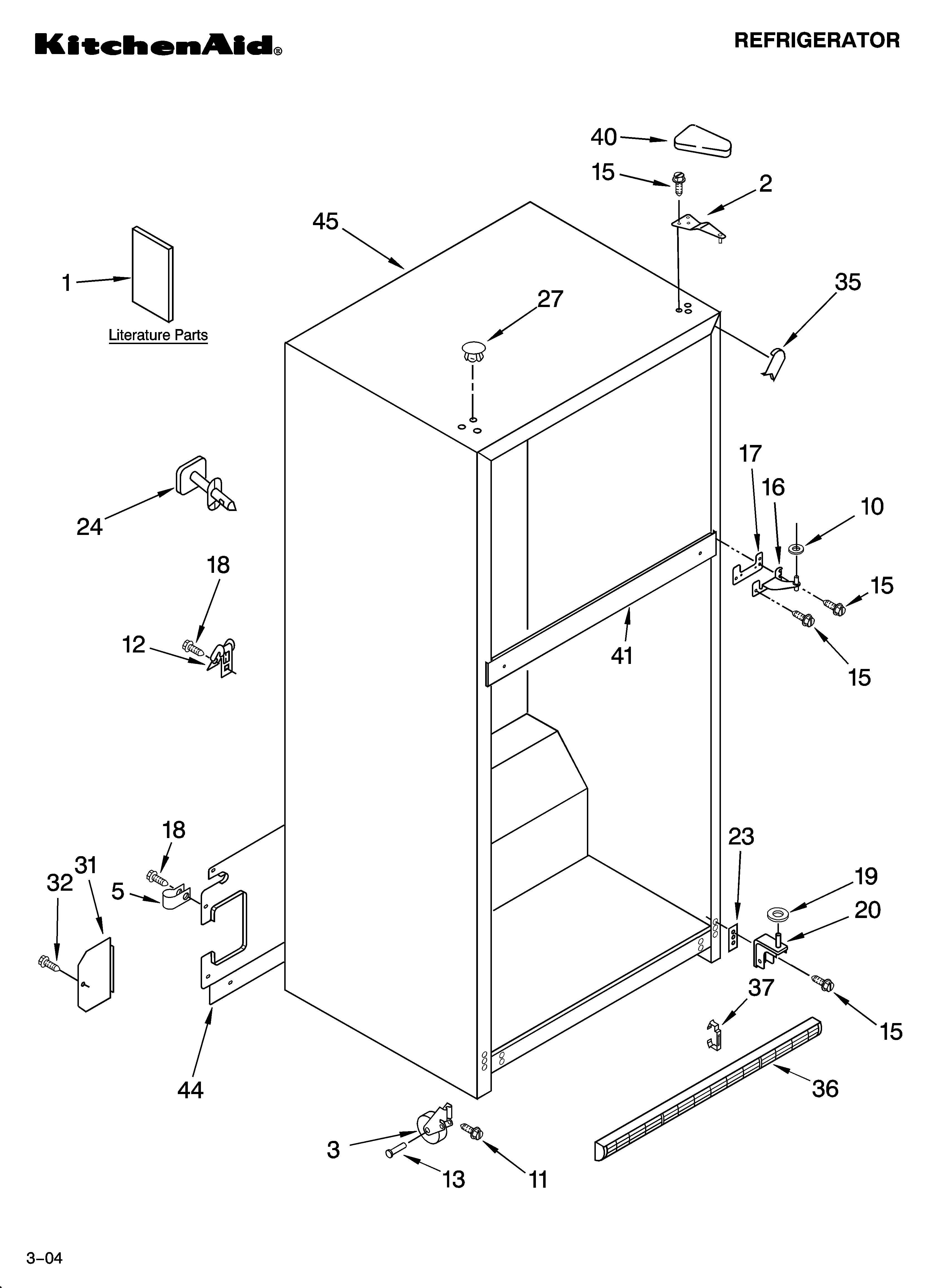 KitchenAid KTRC22KMSS02 cabinet parts diagram