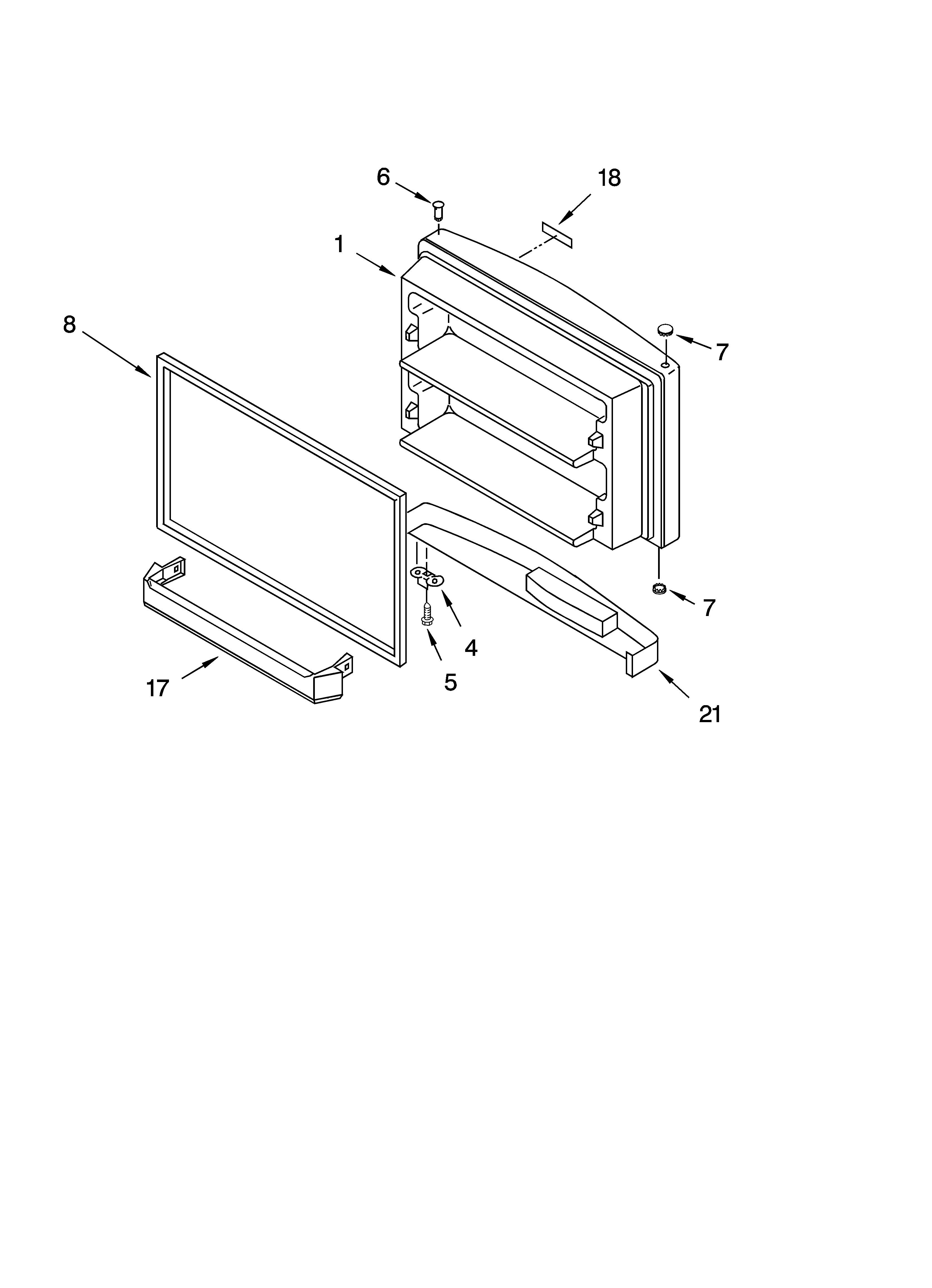 KitchenAid KTRC22KMSS02 freezer door parts, optional parts diagram