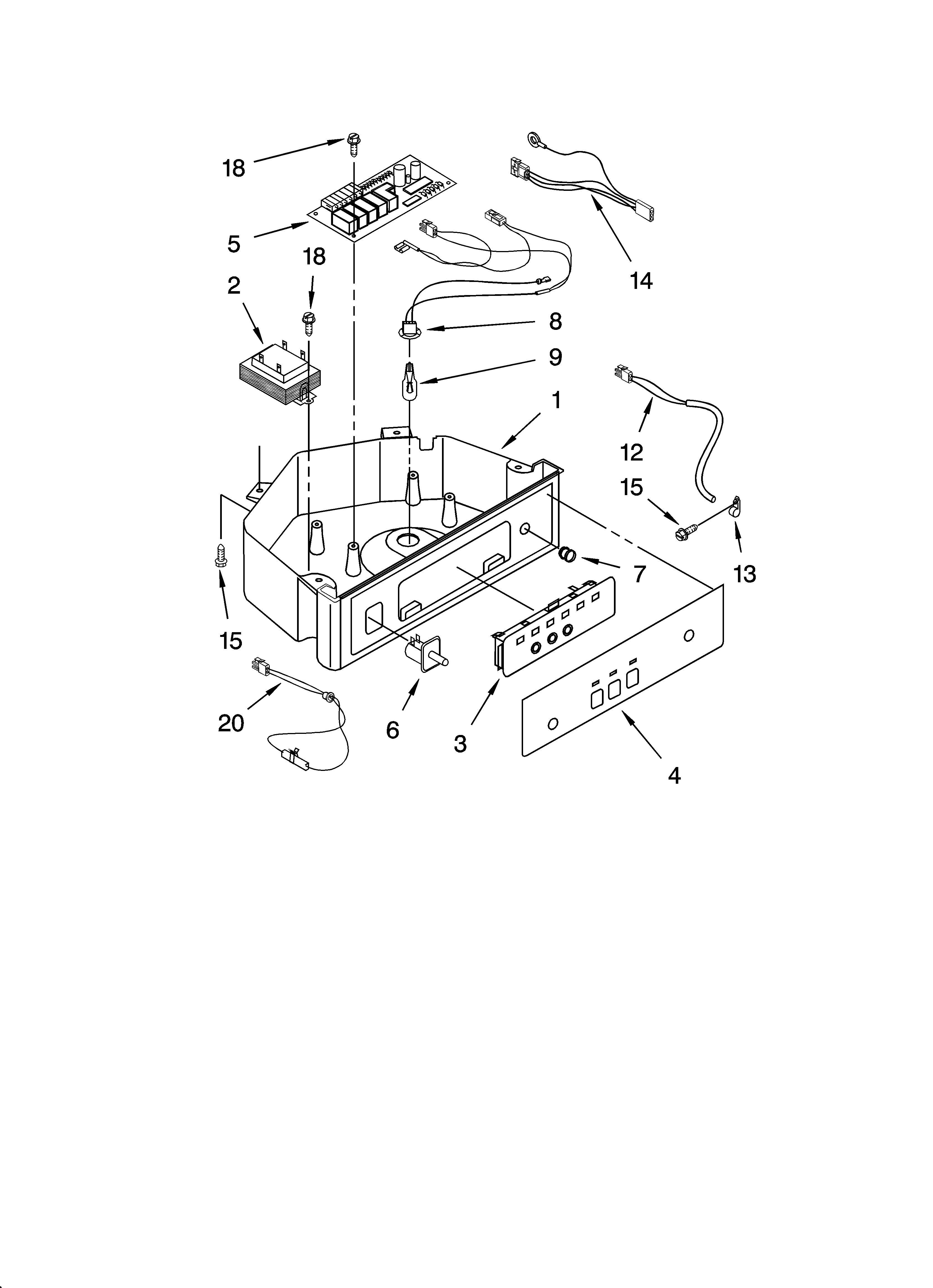 KitchenAid KUIA15PLLS2 control panel parts diagram