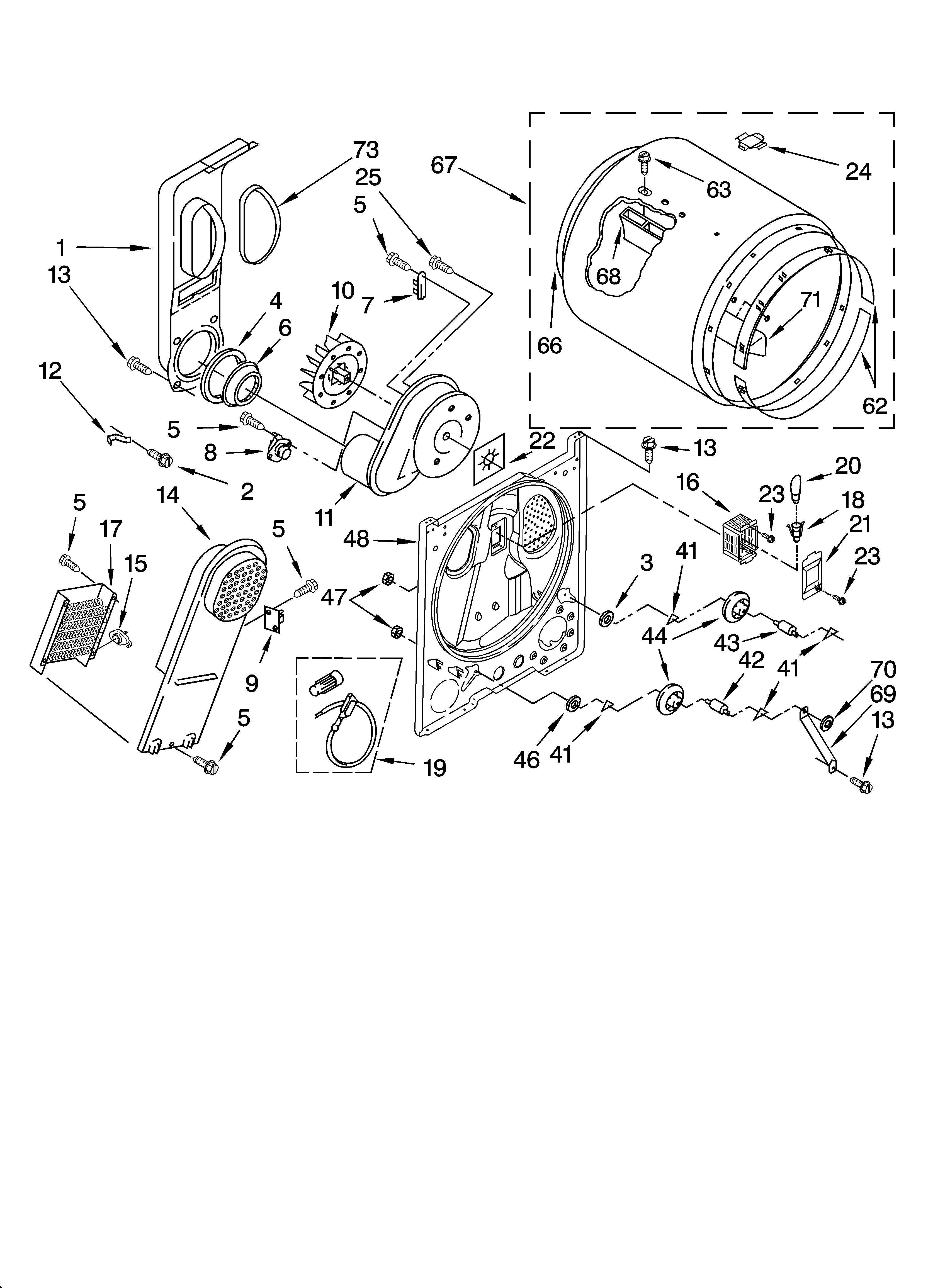 Whirlpool LER5620KQ2 bulkhead parts diagram