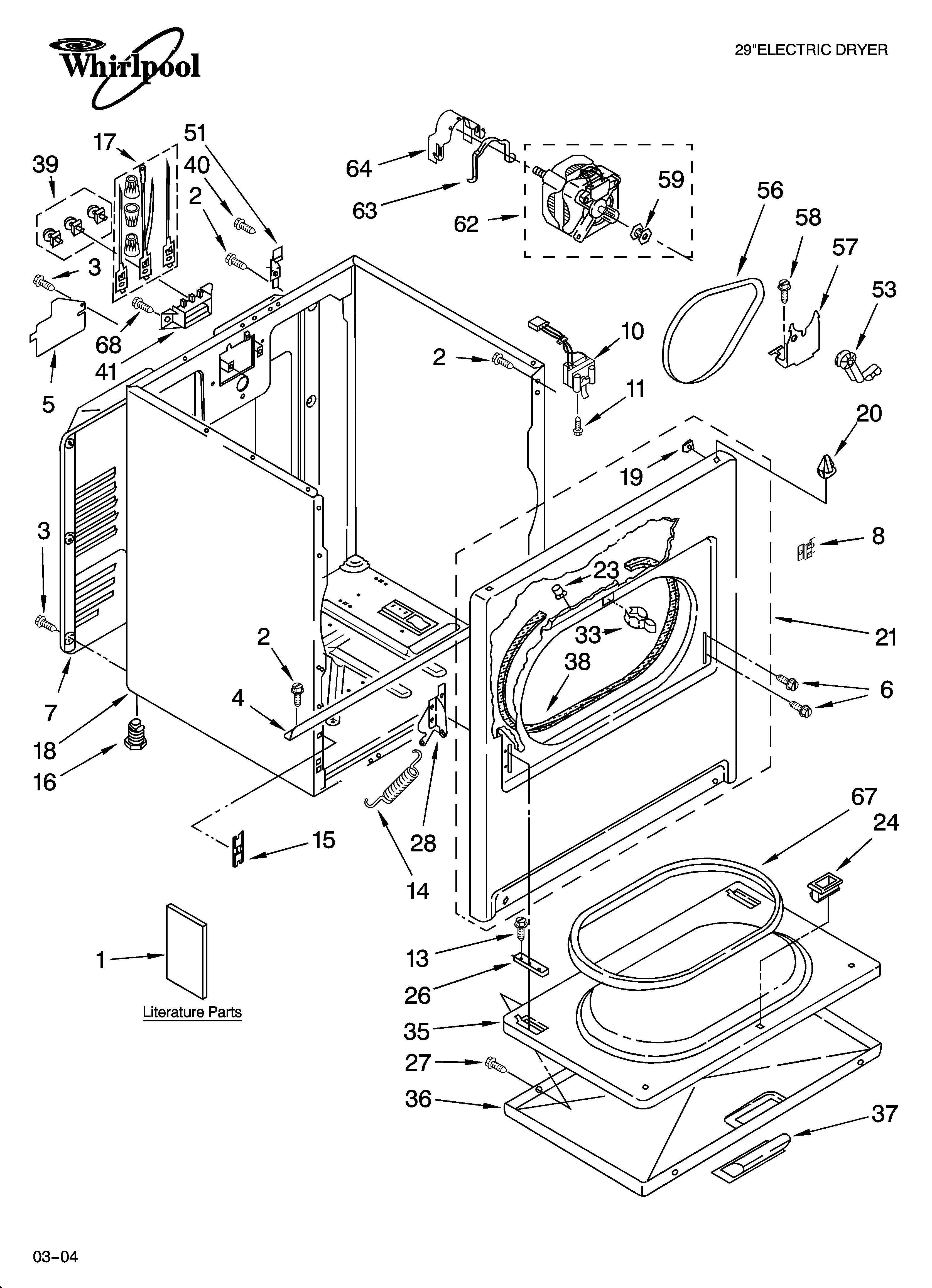 Whirlpool LER8648LG1 cabinet parts diagram
