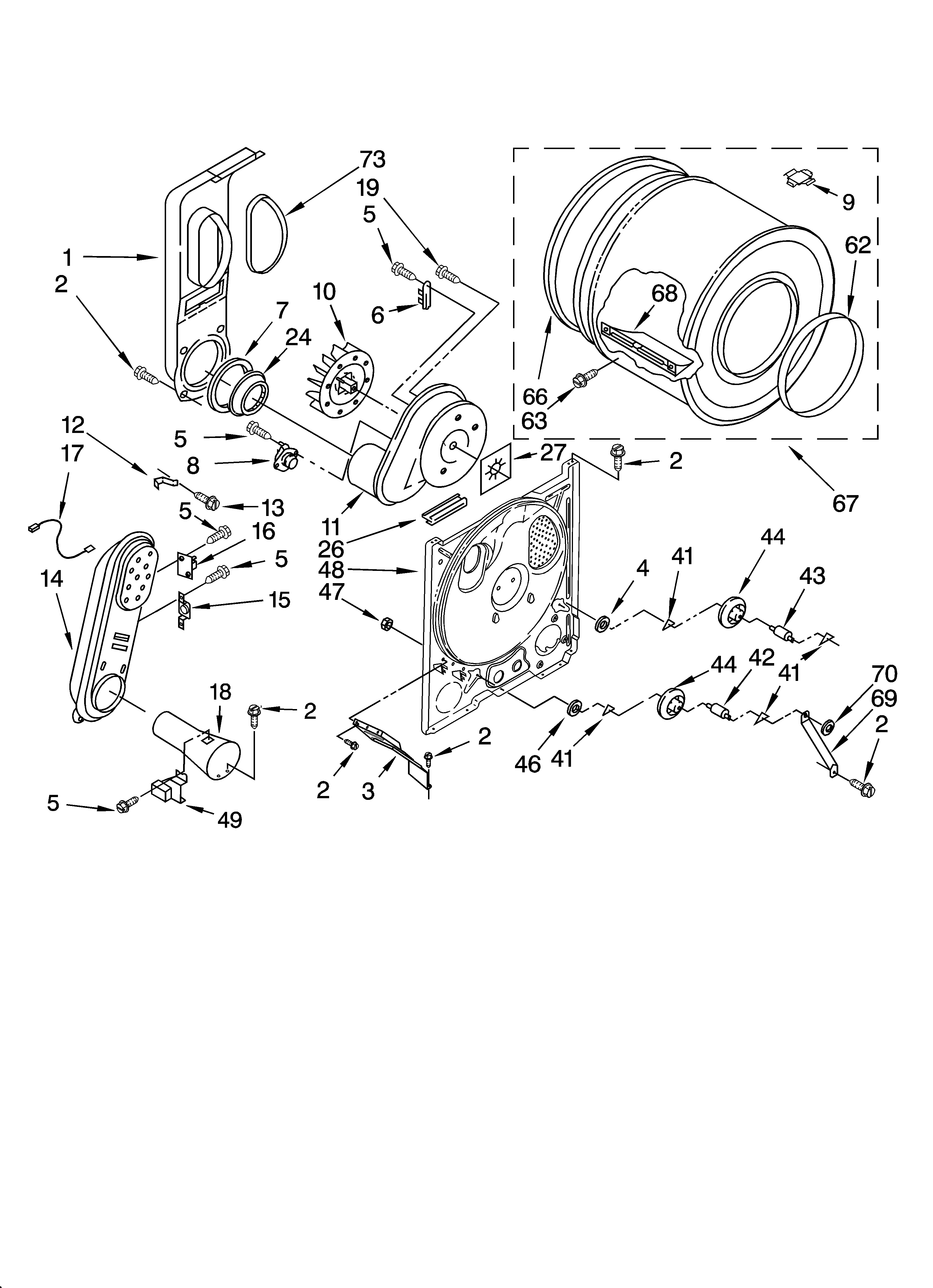 Roper RGX5634KQ3 bulkhead parts diagram