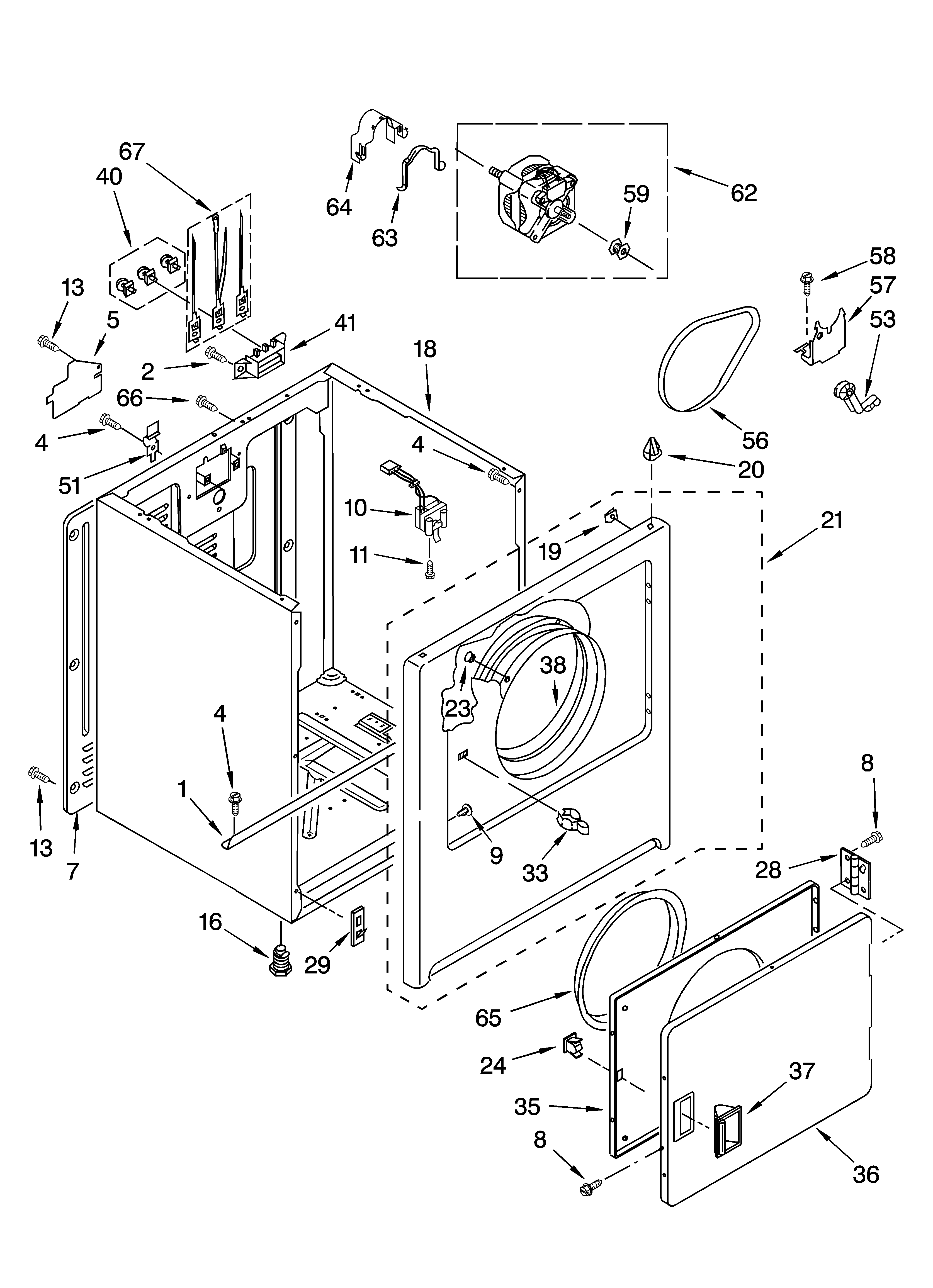 Kirkland SEDX600MQ1 cabinet parts diagram