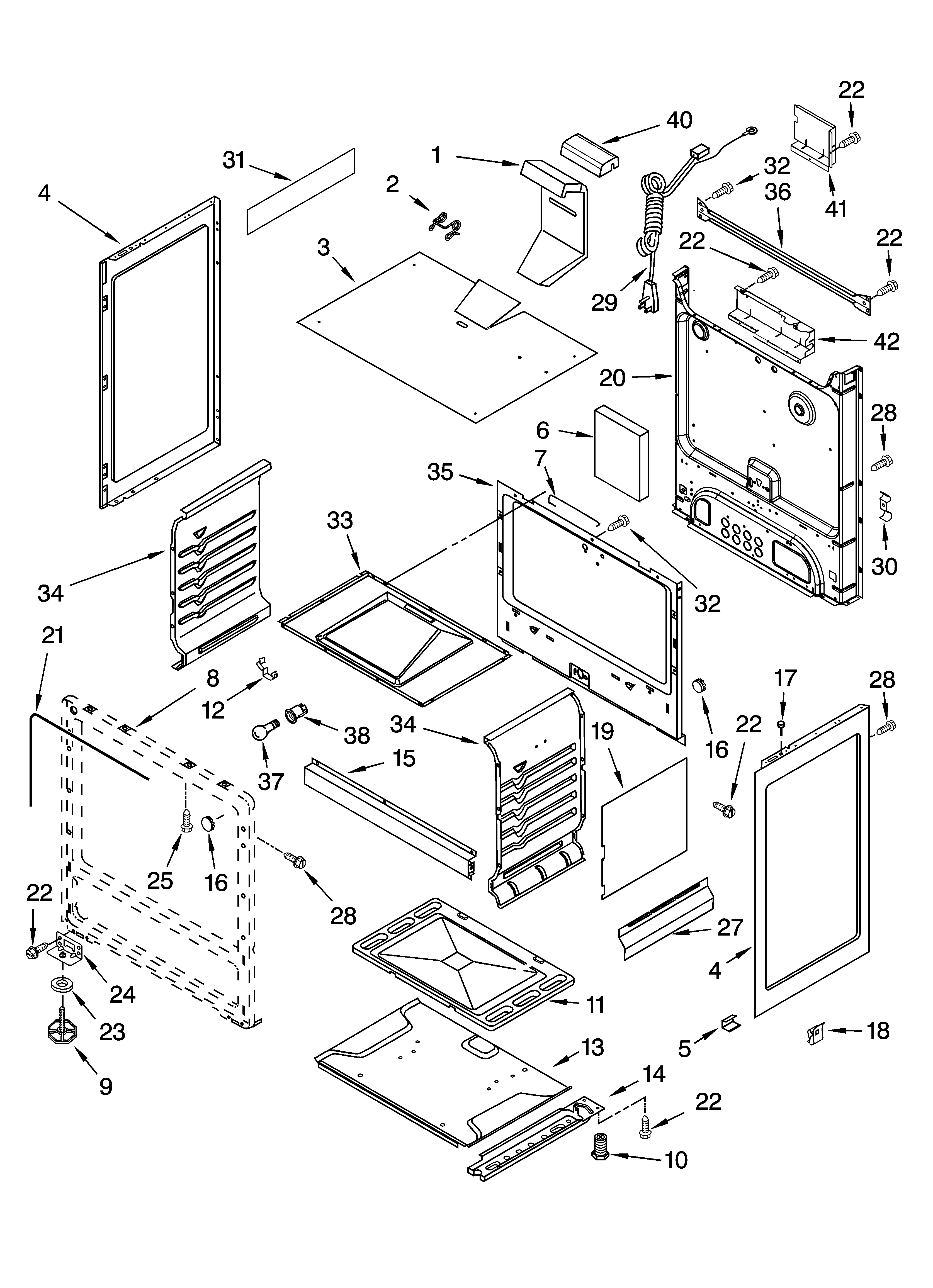 Whirlpool SF303PEPQ1 chassis parts diagram