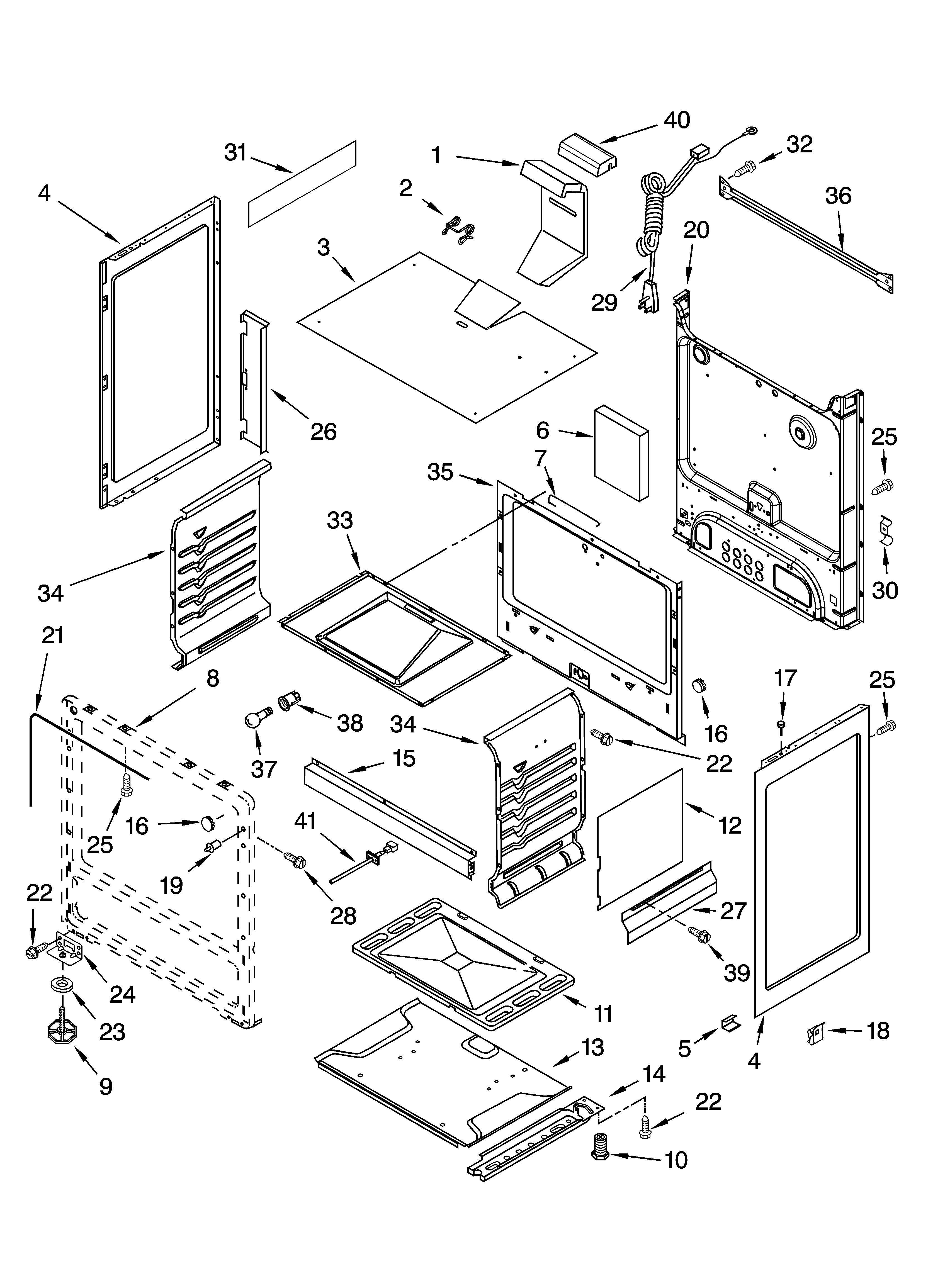 Whirlpool SF315PEPW0 chassis parts diagram