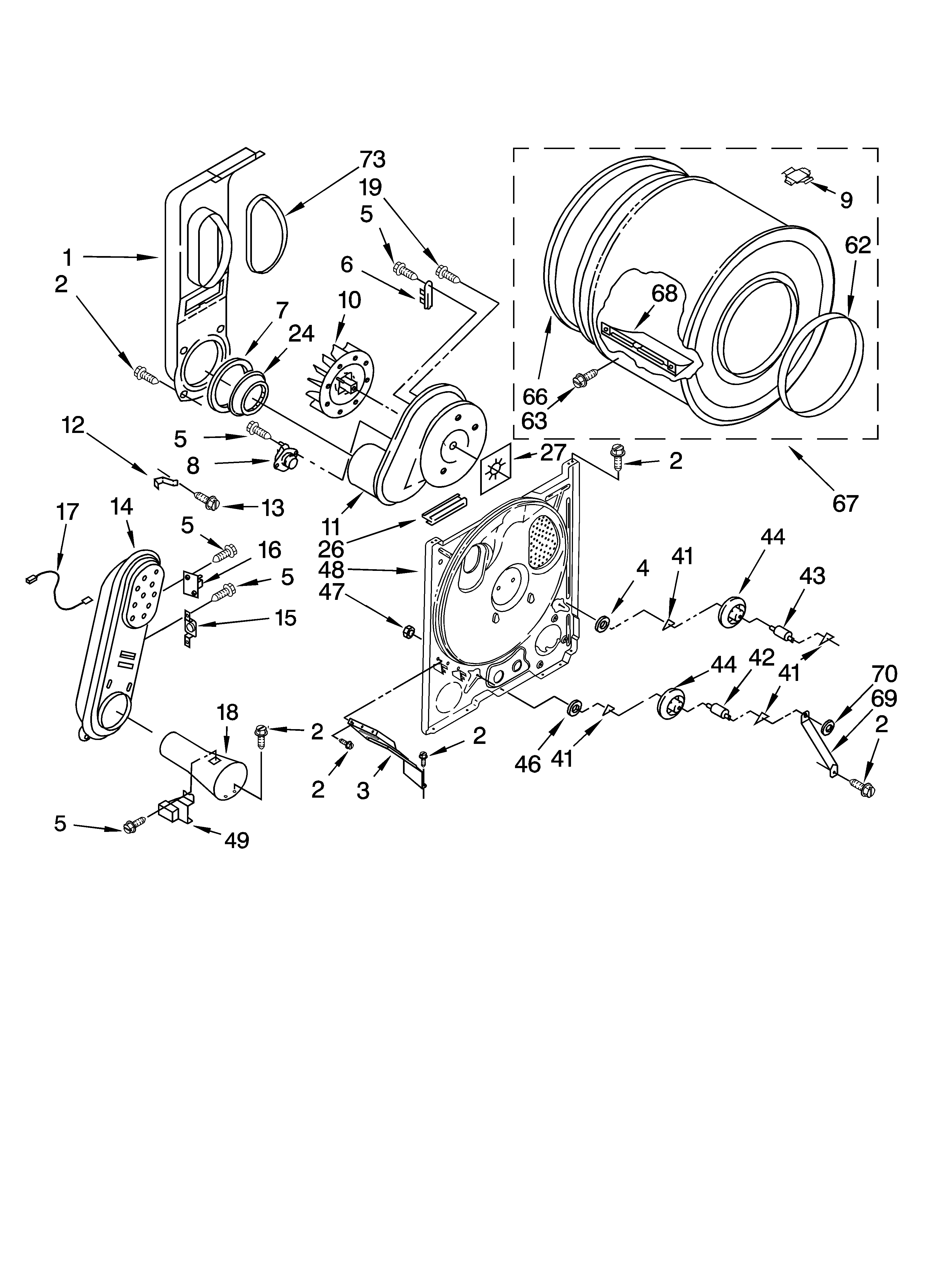 Estate TGDX640JQ3 bulkhead parts diagram
