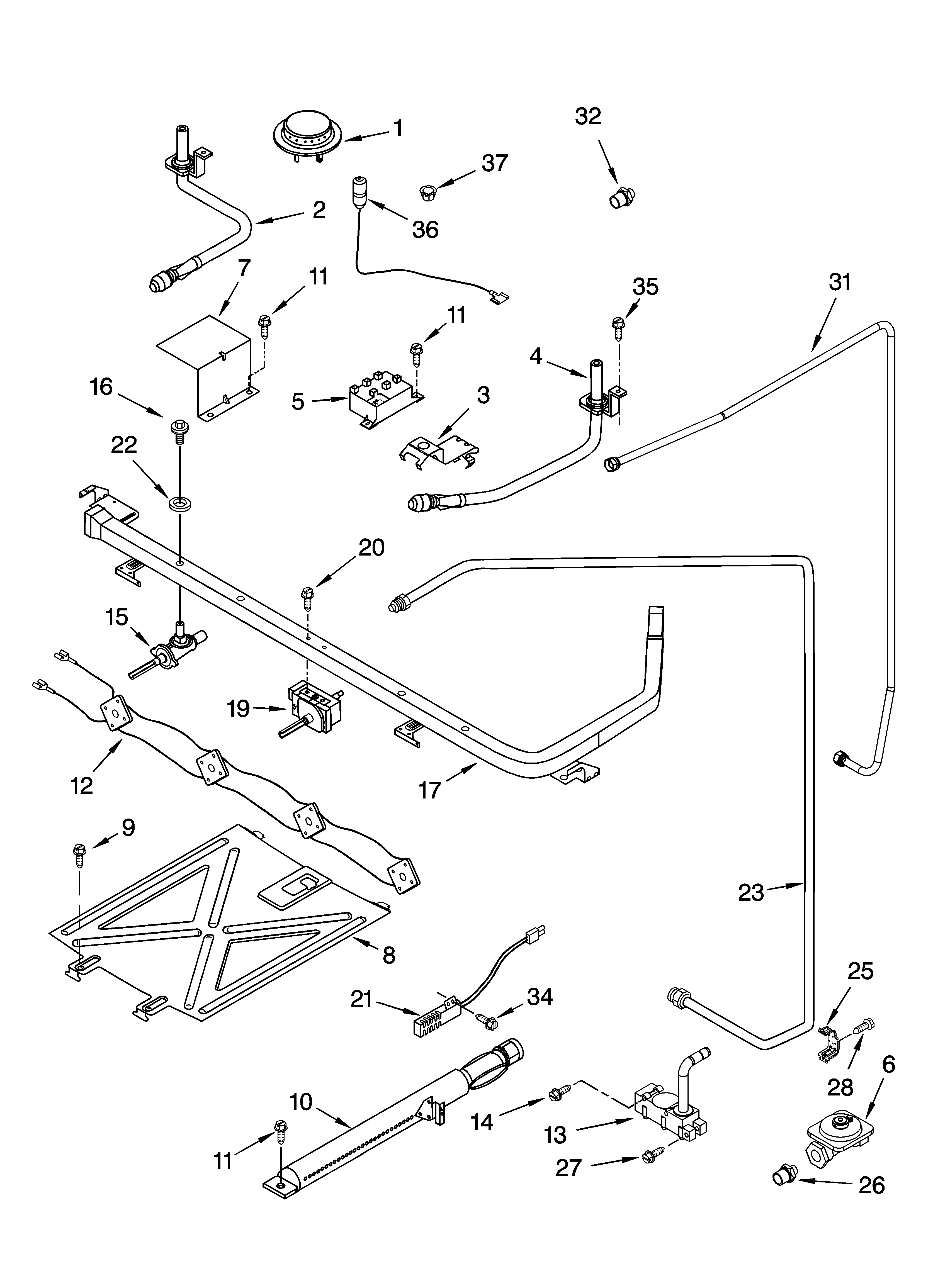 Whirlpool VSF303PEKQ2 manifold parts diagram