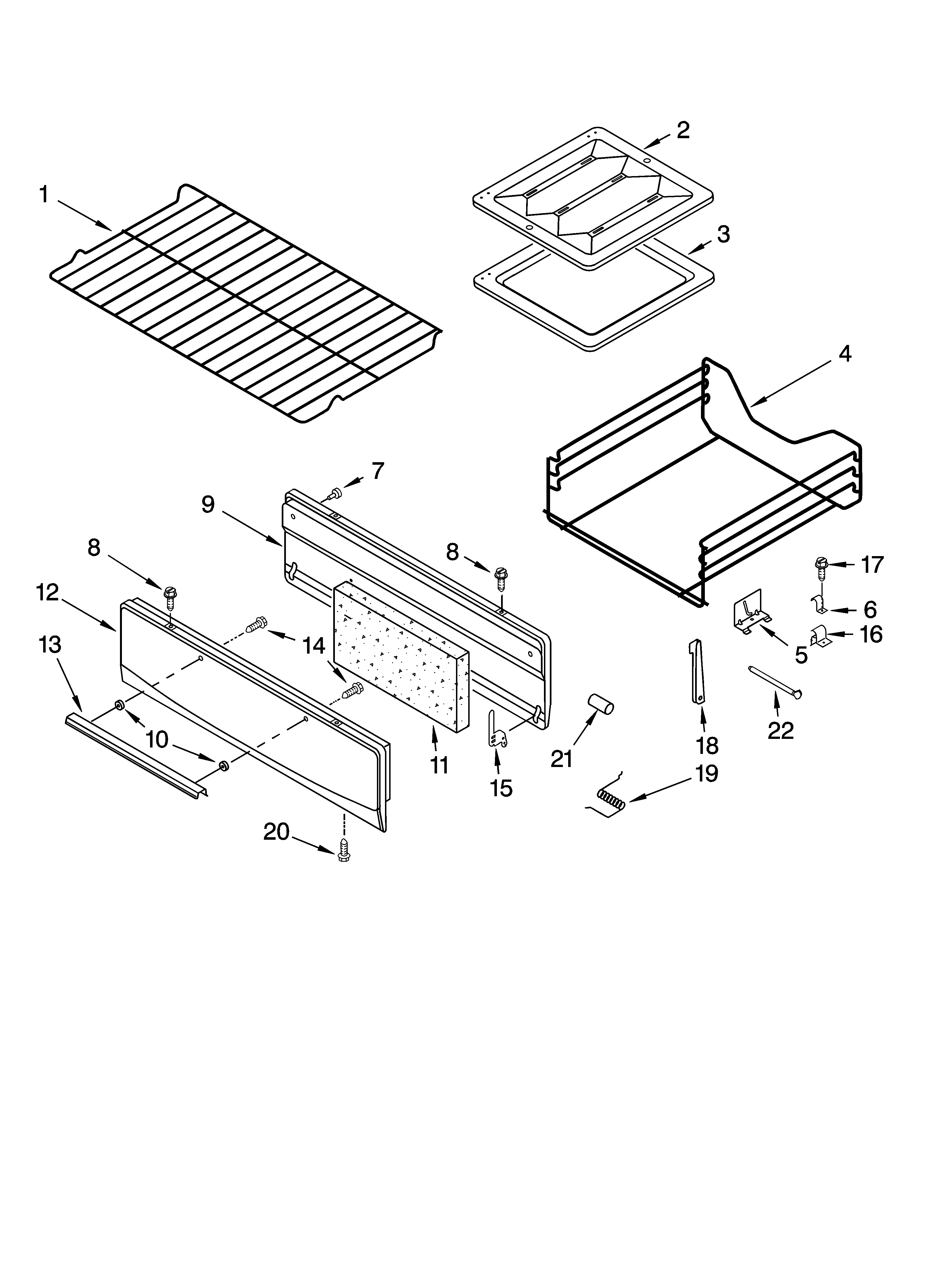 Whirlpool VSF303PEKQ2 oven & broiler parts diagram