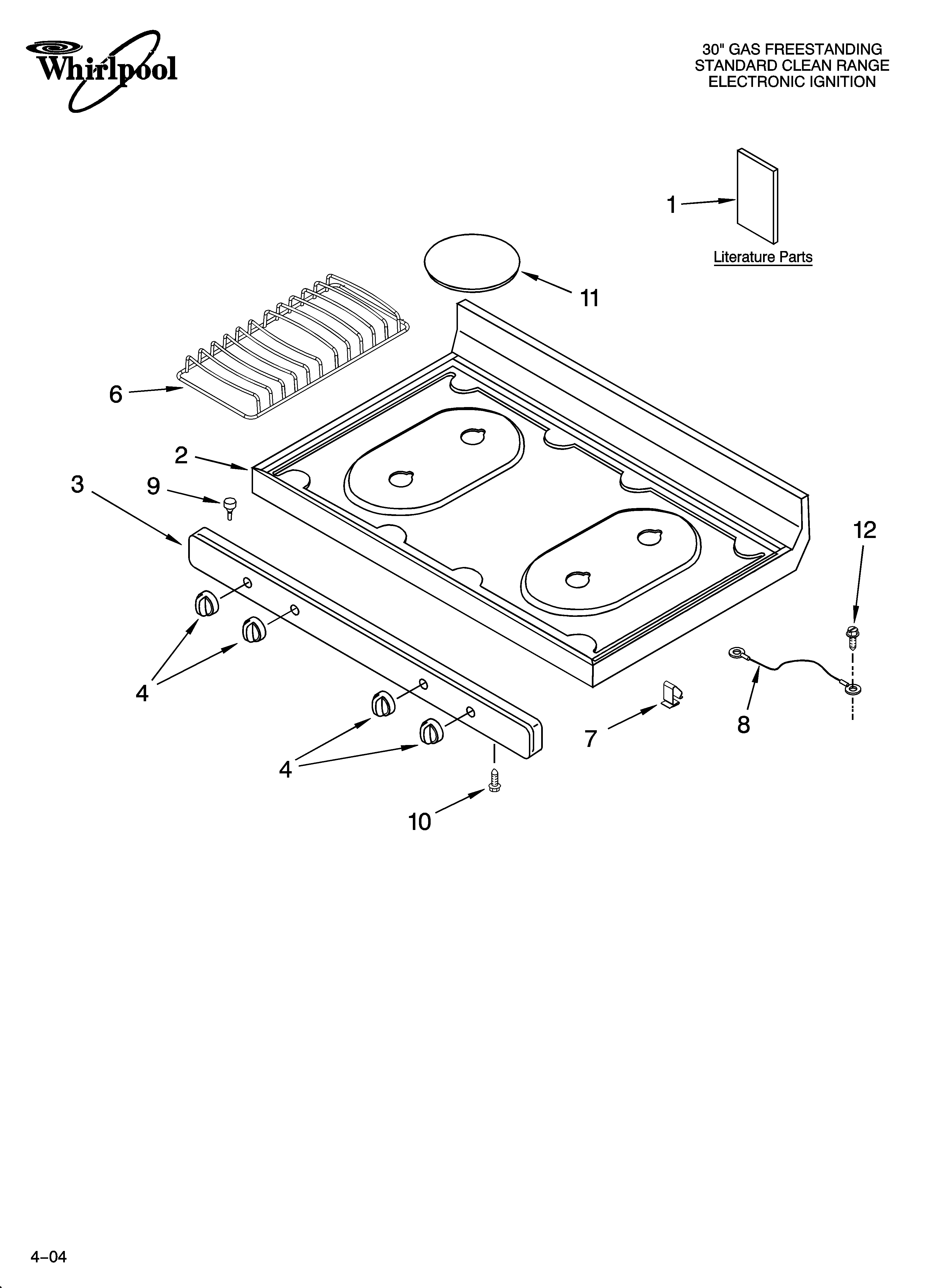 Whirlpool VSF315PEMQ2 cooktop parts diagram