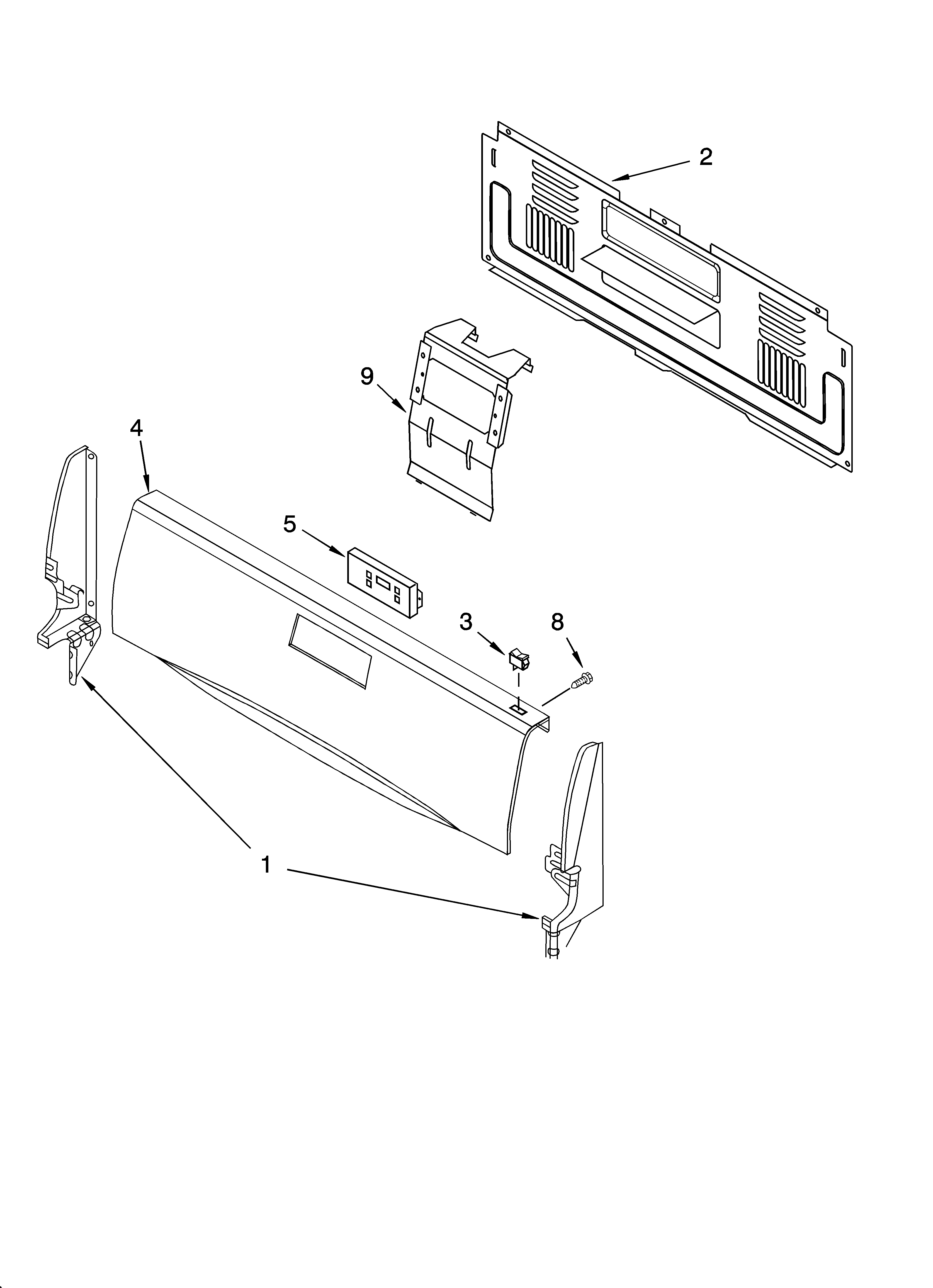 Whirlpool VSF315PEMQ2 backguard parts diagram