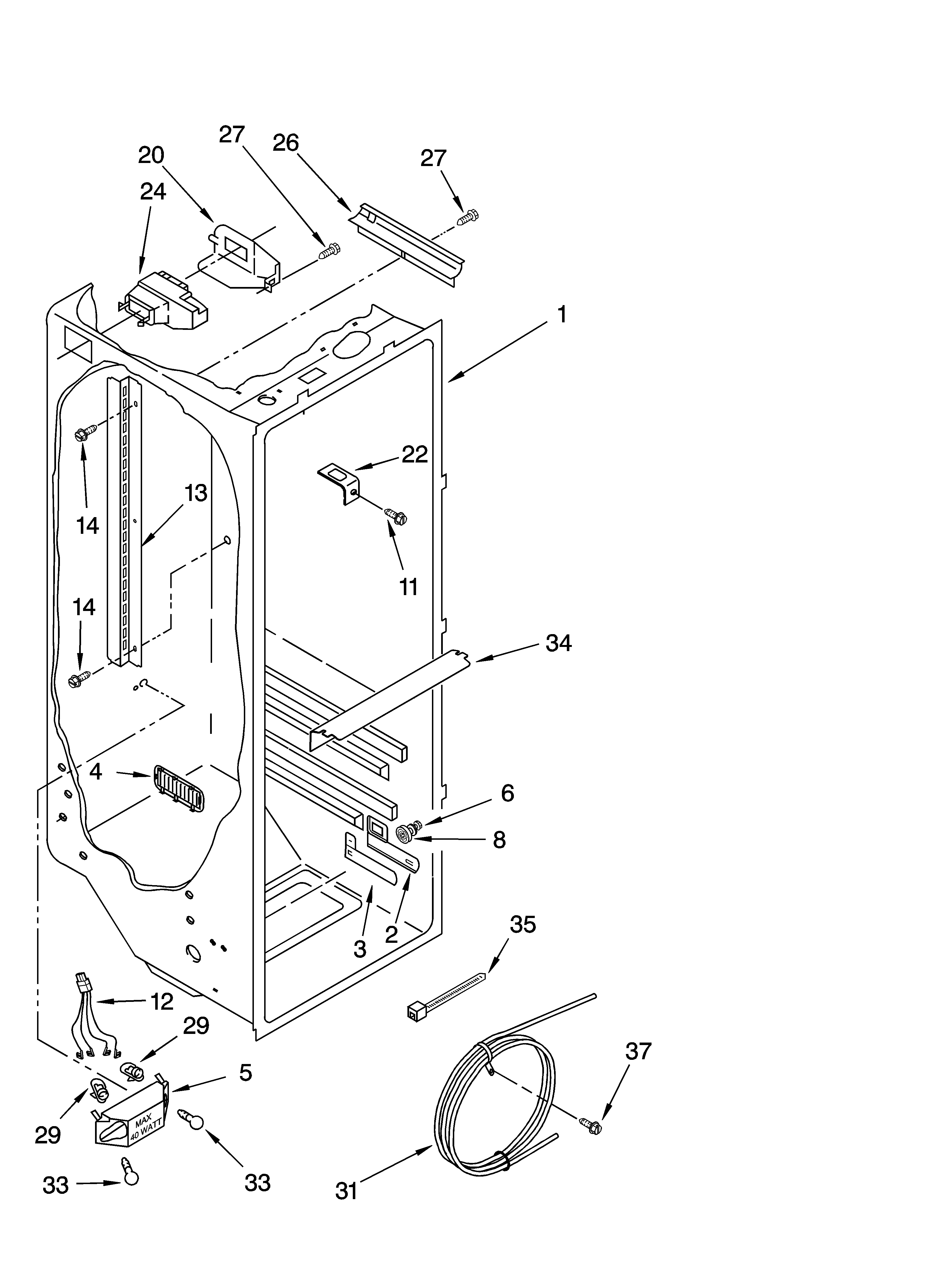 Whirlpool ED2NHGXNQ00 refrigerator liner parts diagram