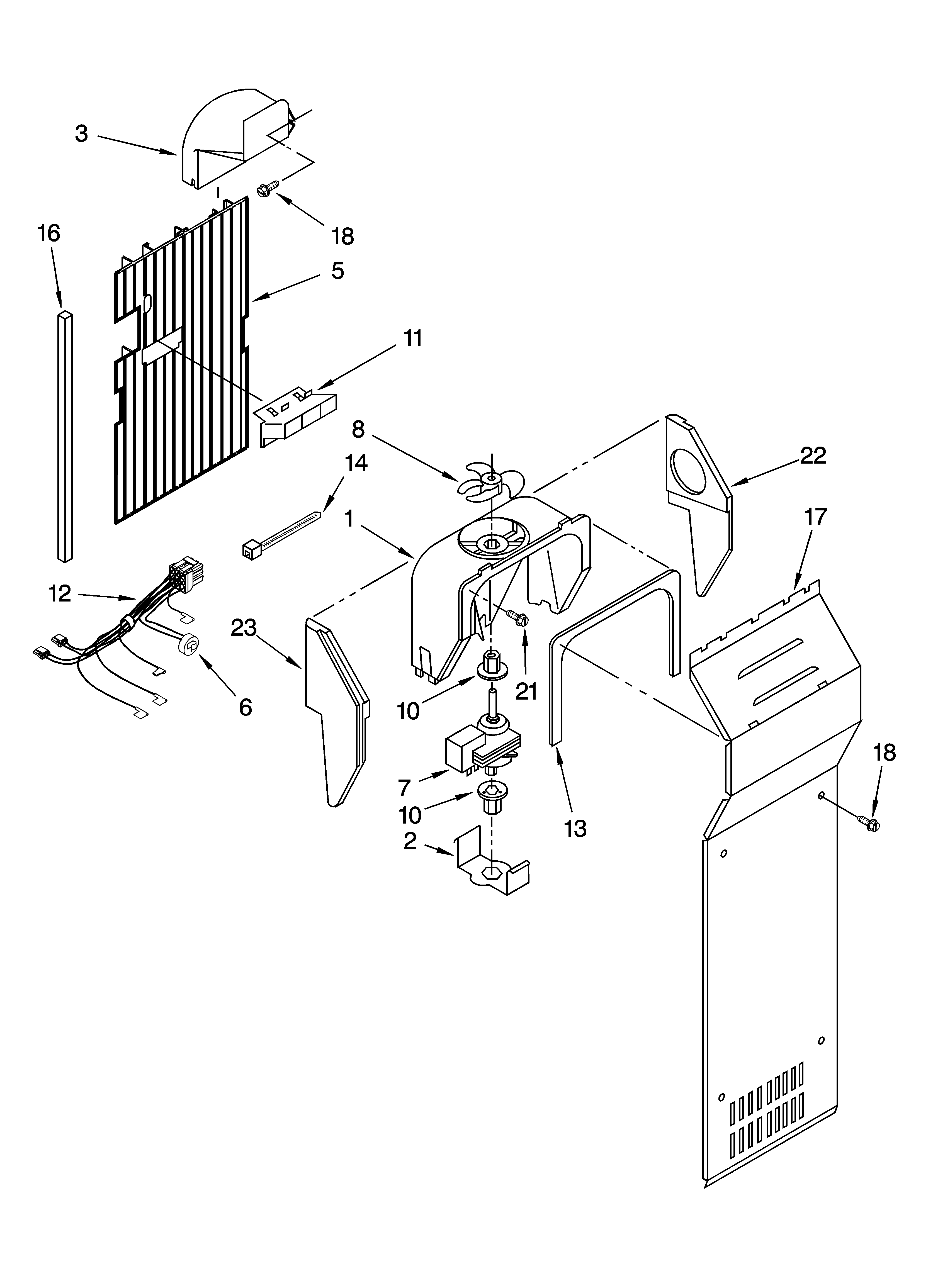 Whirlpool ED5NHEXNQ00 air flow parts diagram