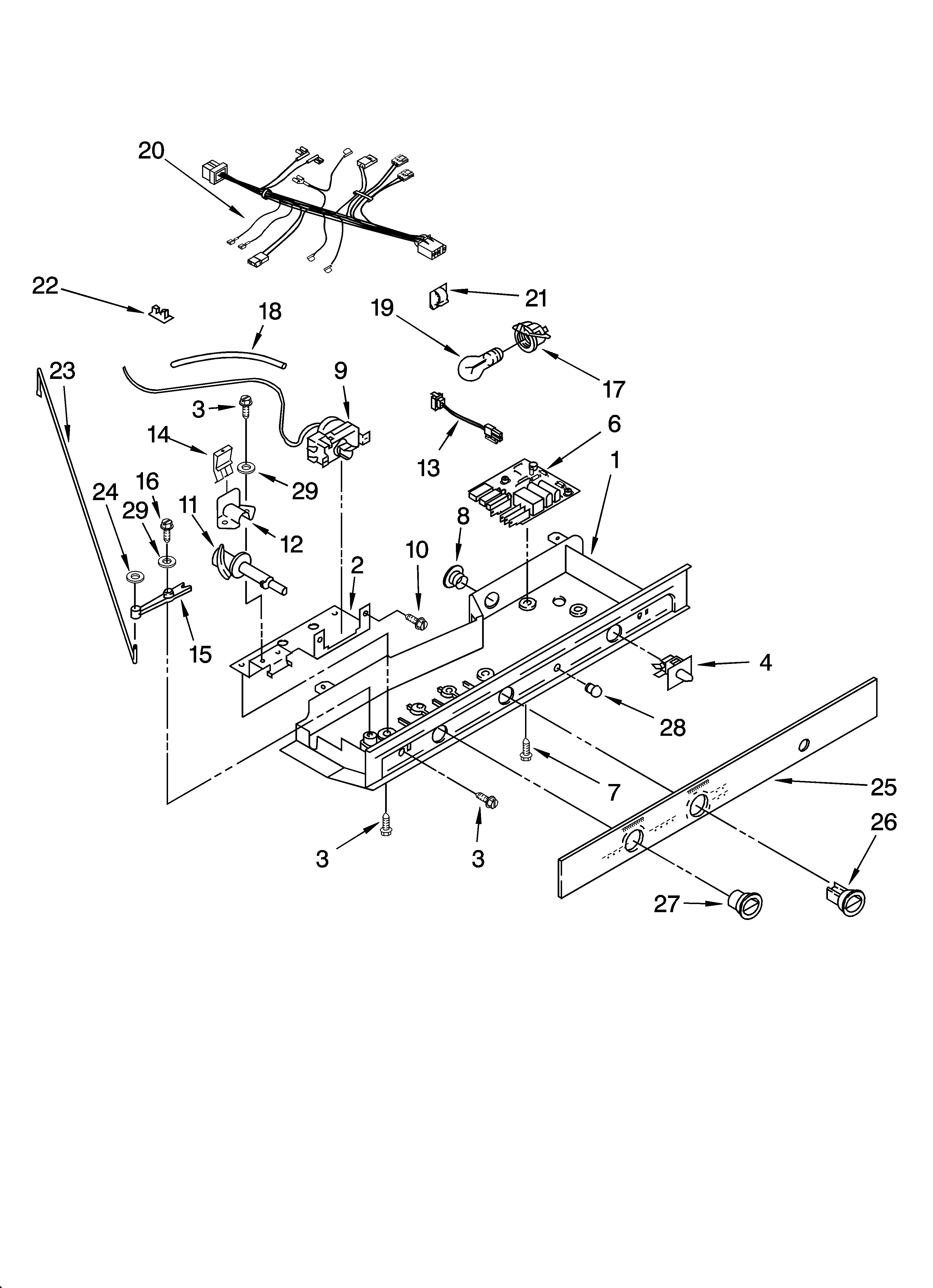 Whirlpool ED5NHEXNQ00 control parts diagram