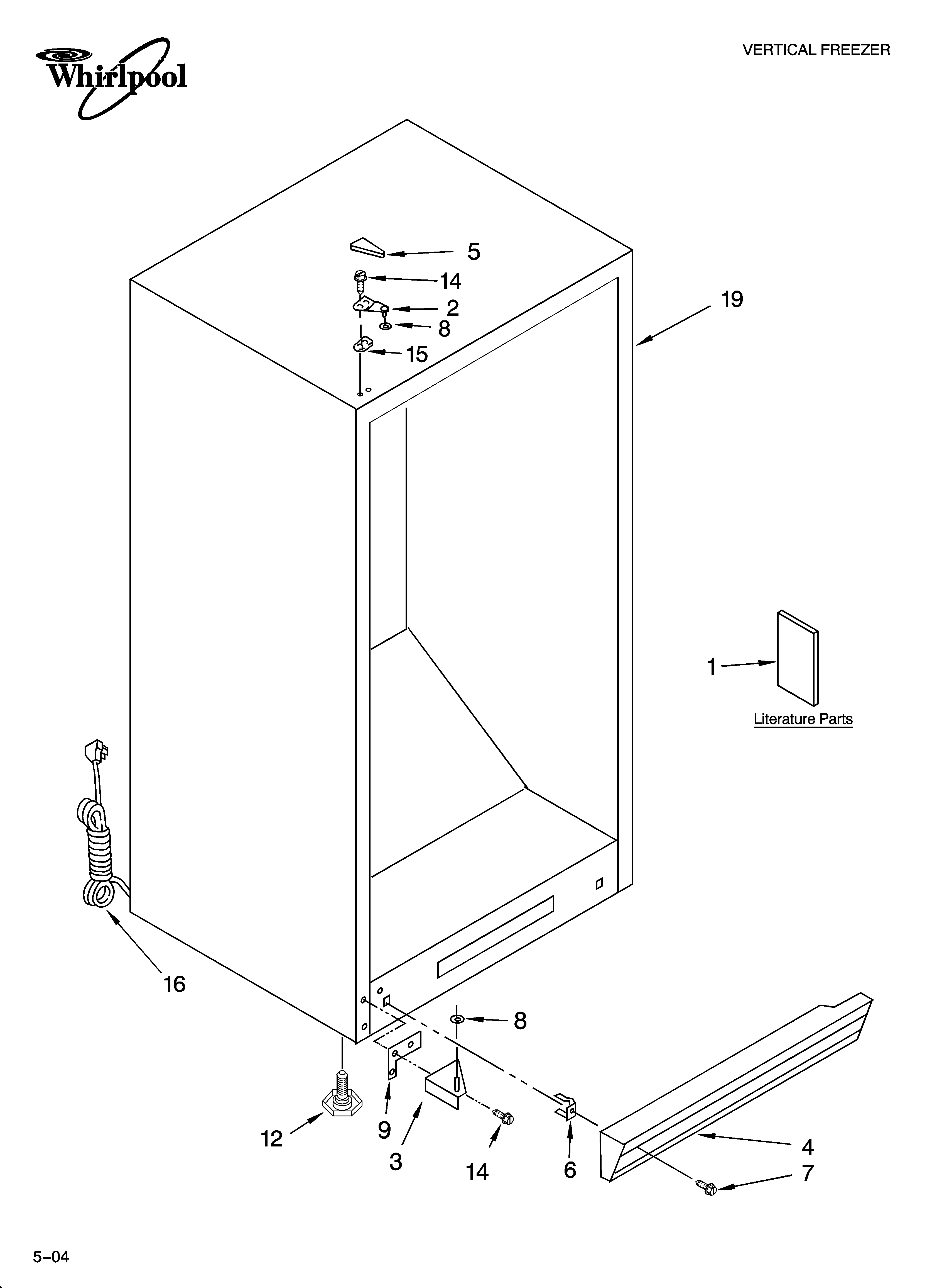 Whirlpool EV171NYMQ02 cabinet parts diagram