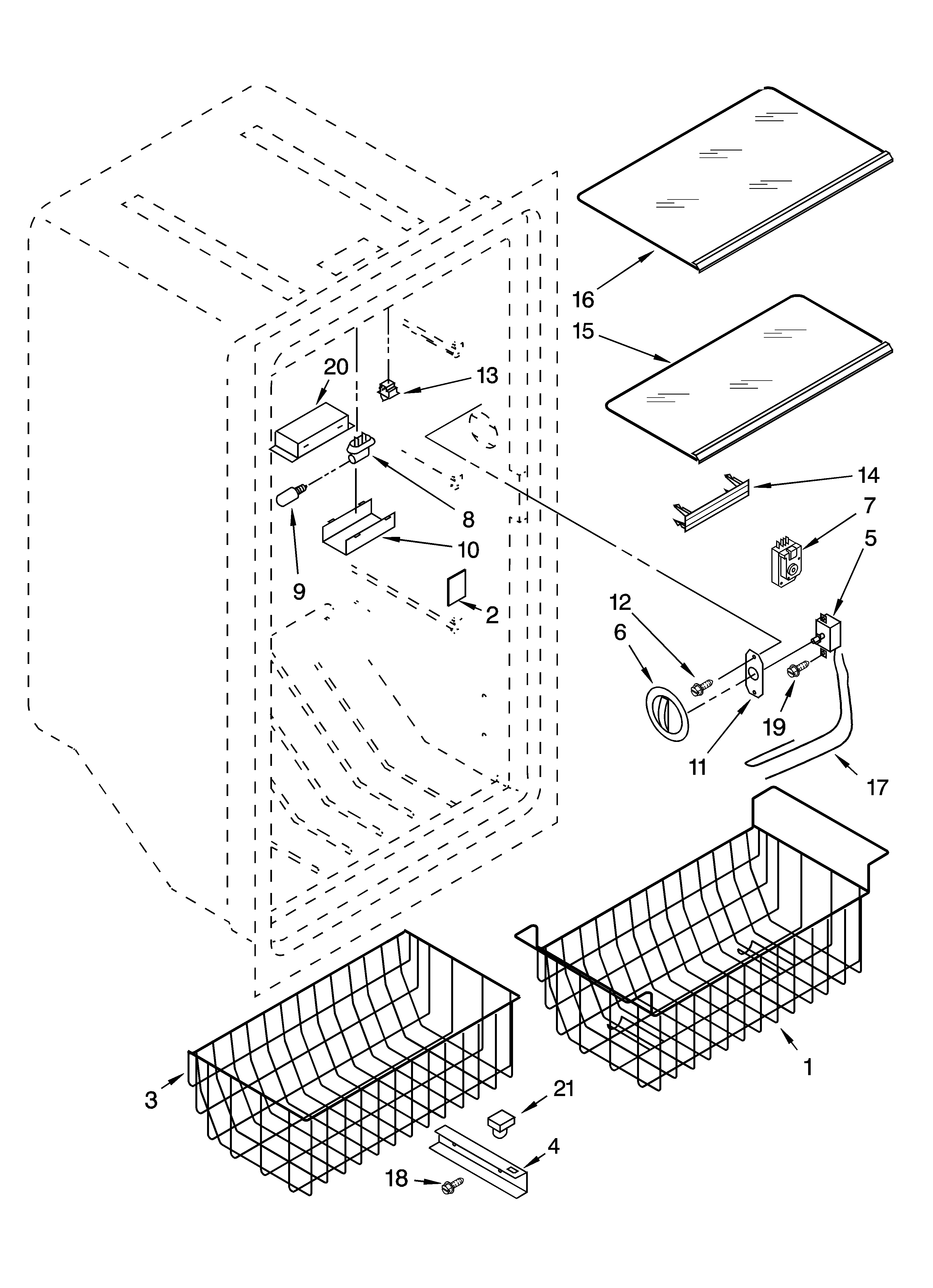Whirlpool EV171NYMQ02 liner parts diagram