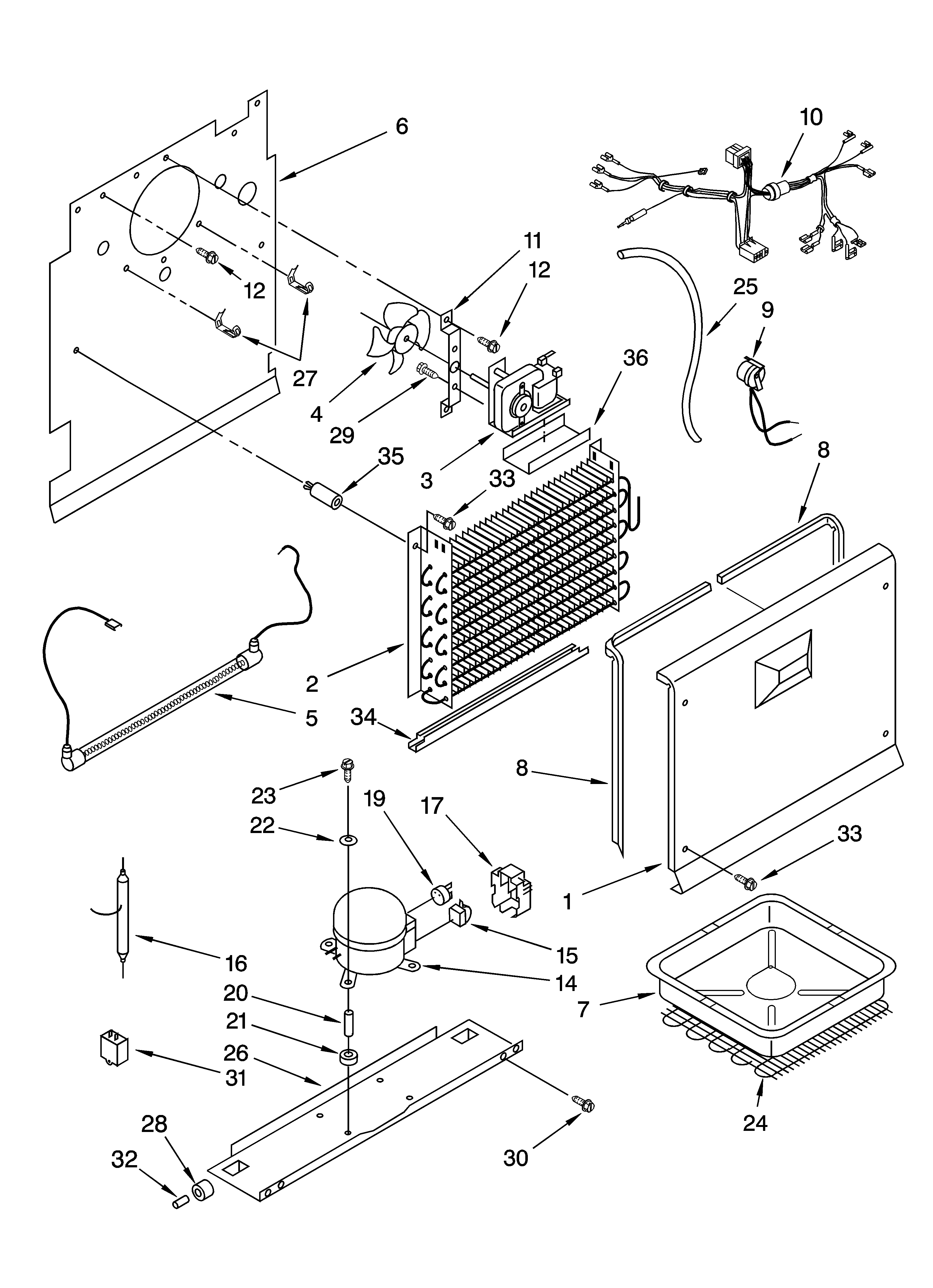 Whirlpool EV171NYMQ02 unit parts, parts not illustrated diagram
