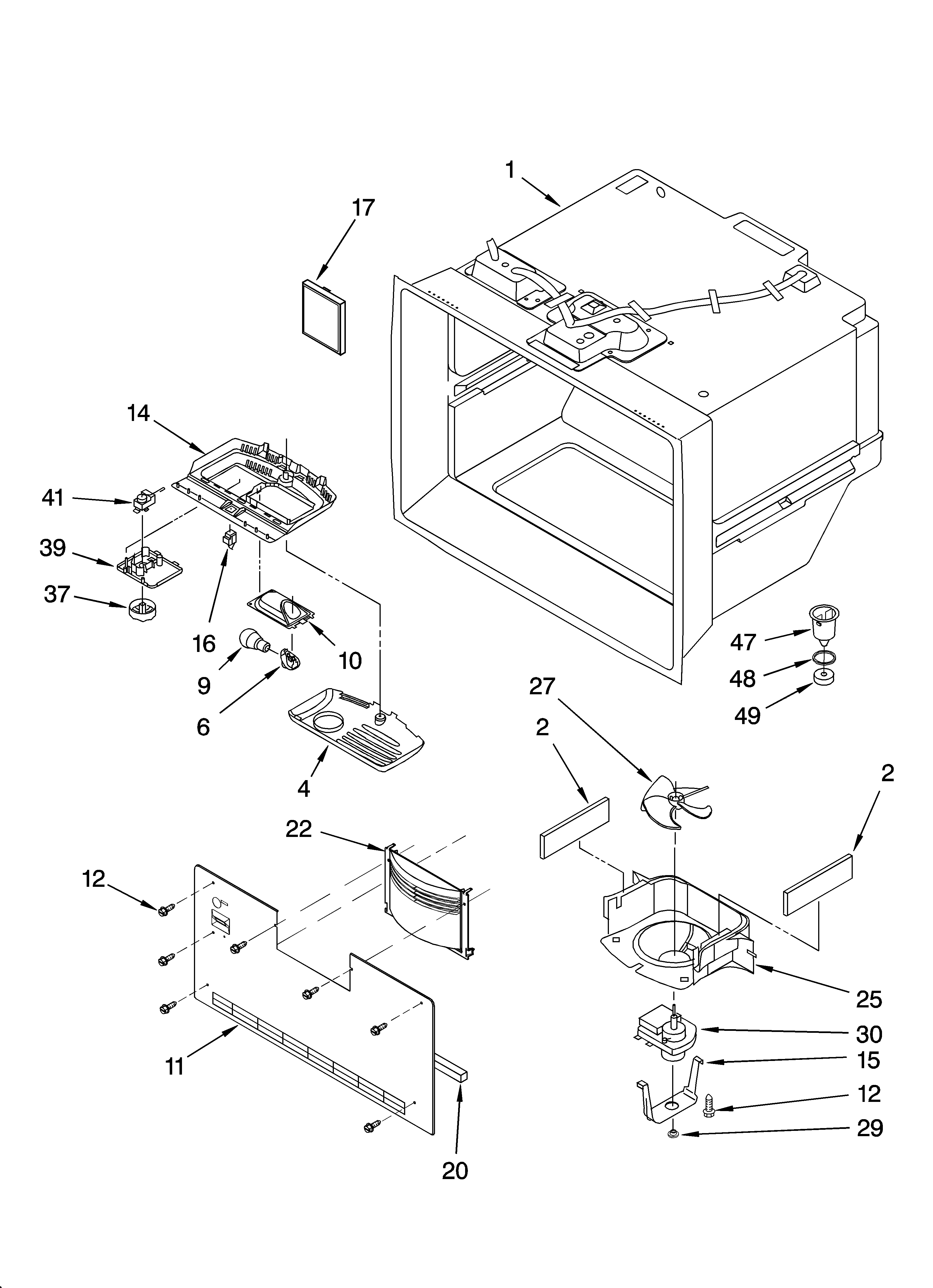 Whirlpool GB9SHKXLT01 freezer liner parts diagram