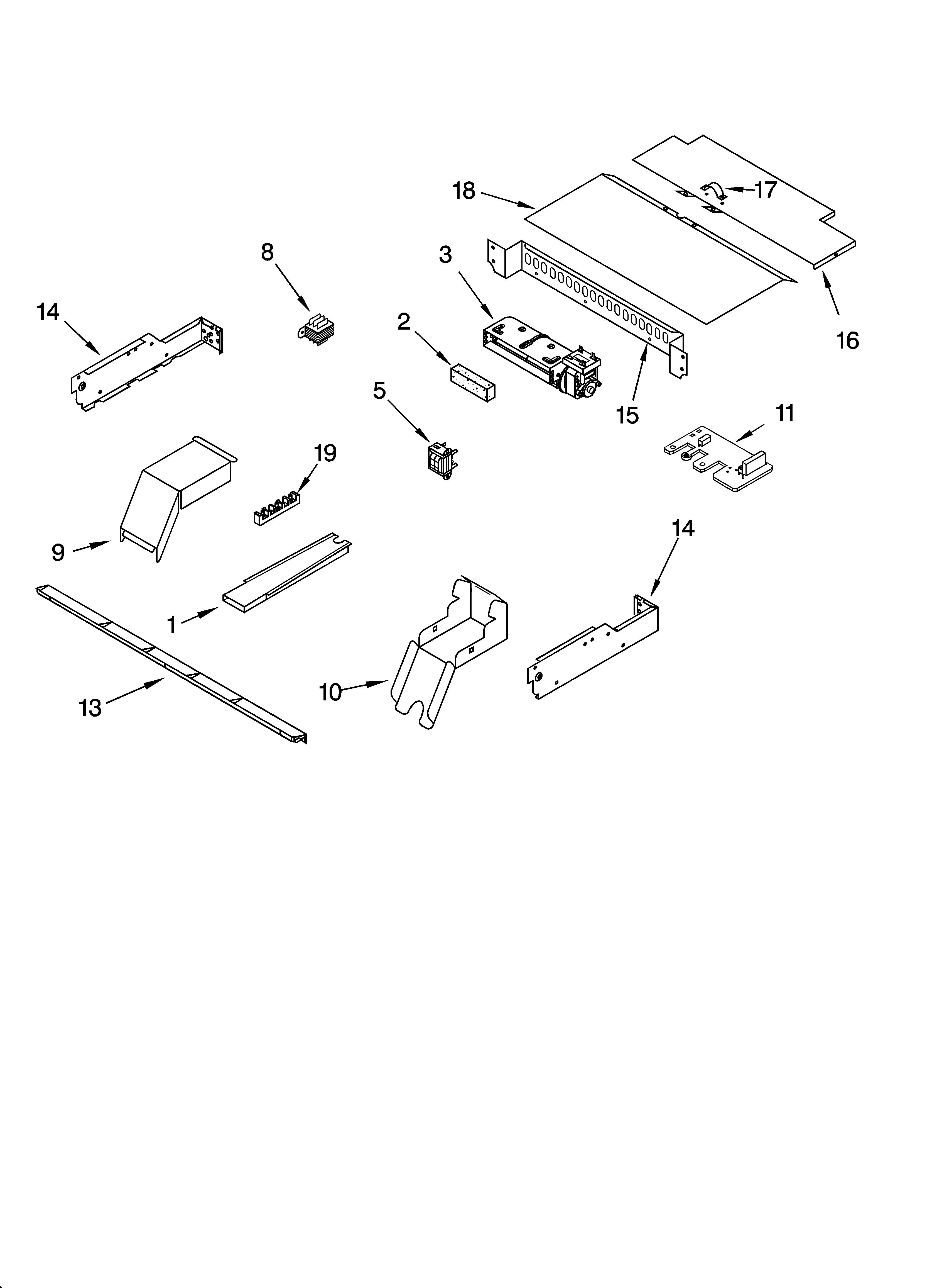 KitchenAid KEBC277KWH03 top venting parts, miscellaneous parts diagram