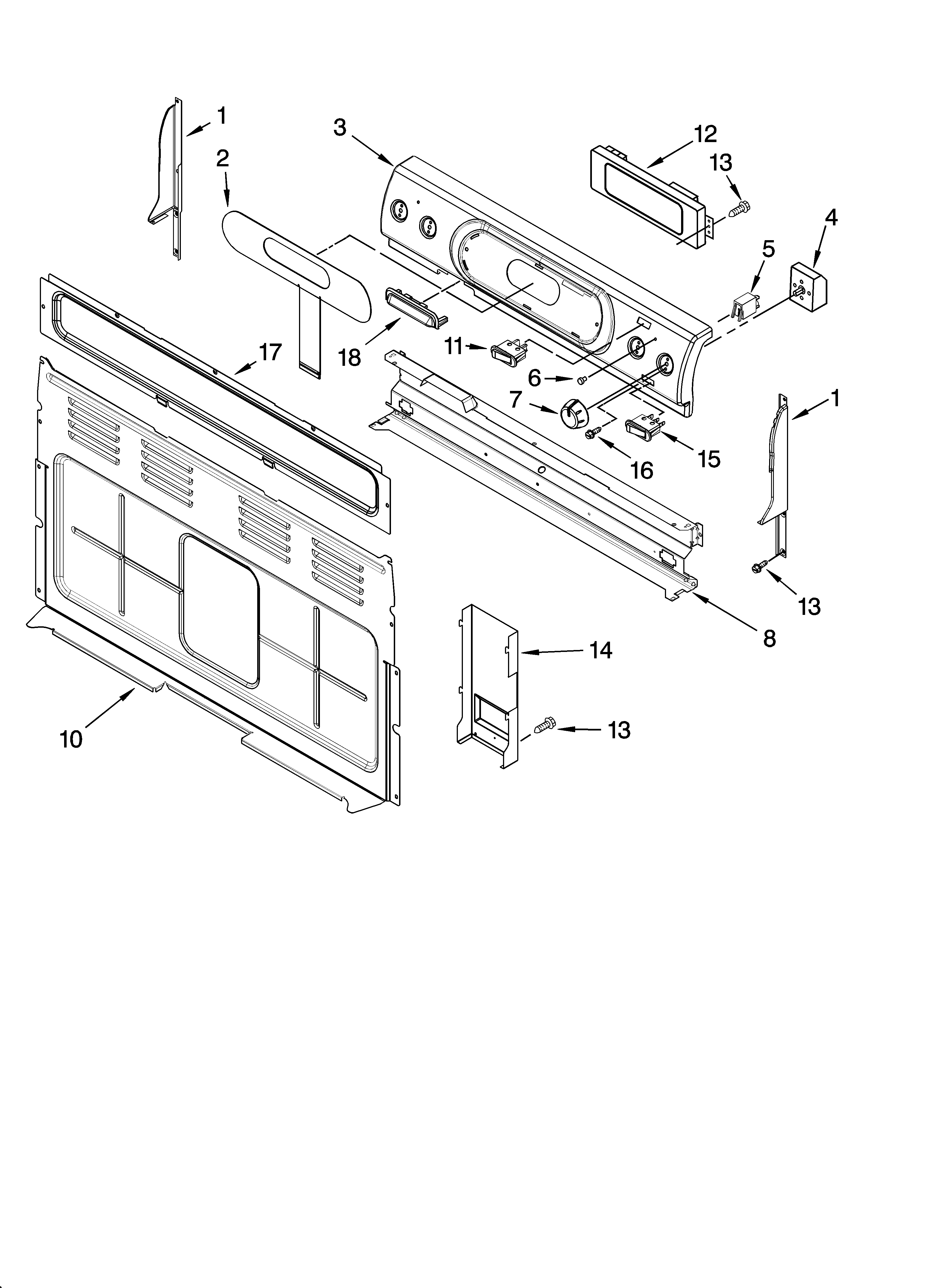 KitchenAid KERA205PBL0 control panel parts diagram