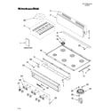 KitchenAid KGCP467JSS05 cooktop, burner and grate parts diagram
