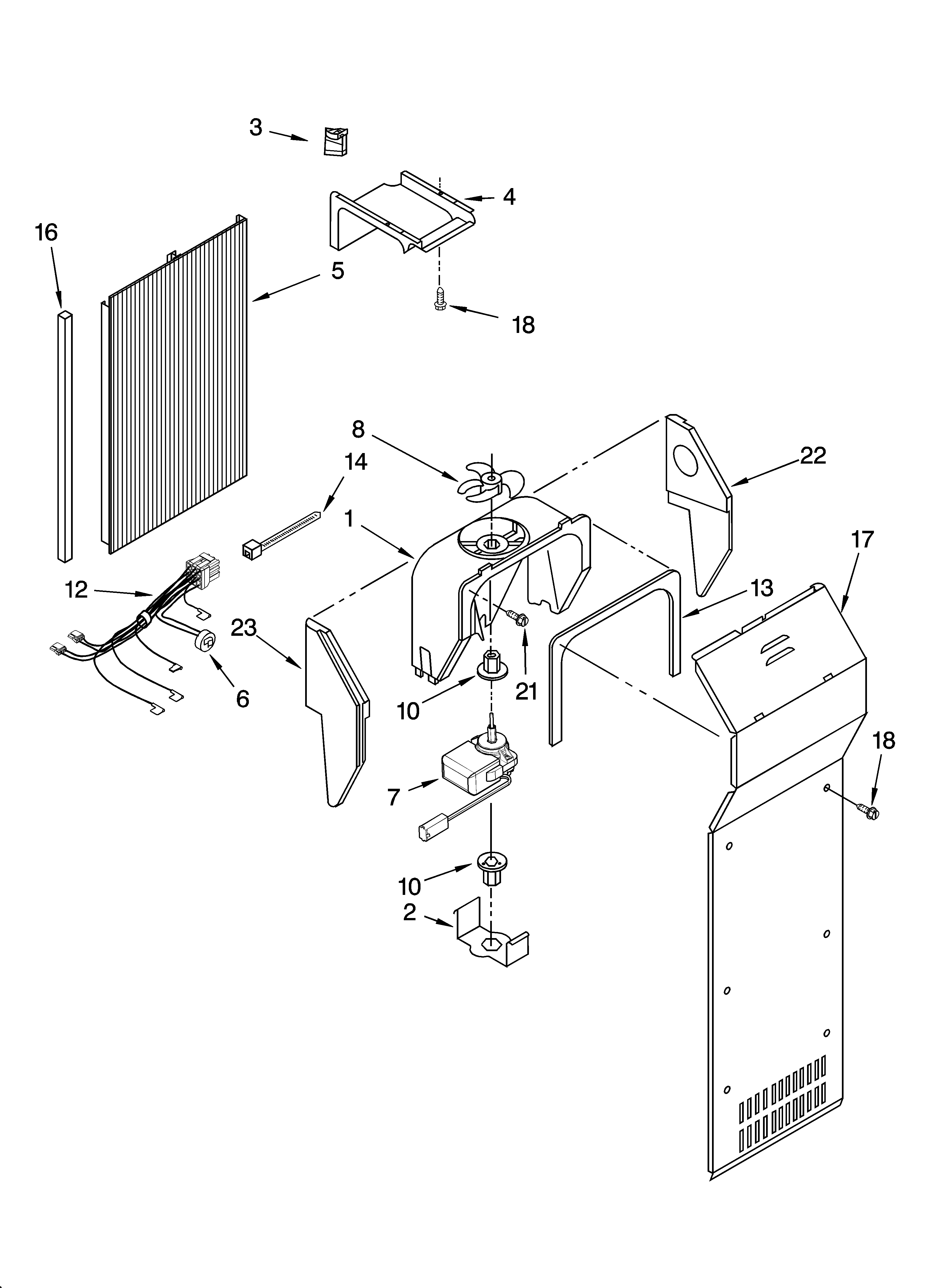 KitchenAid KSRA22CNBL00 air flow parts diagram