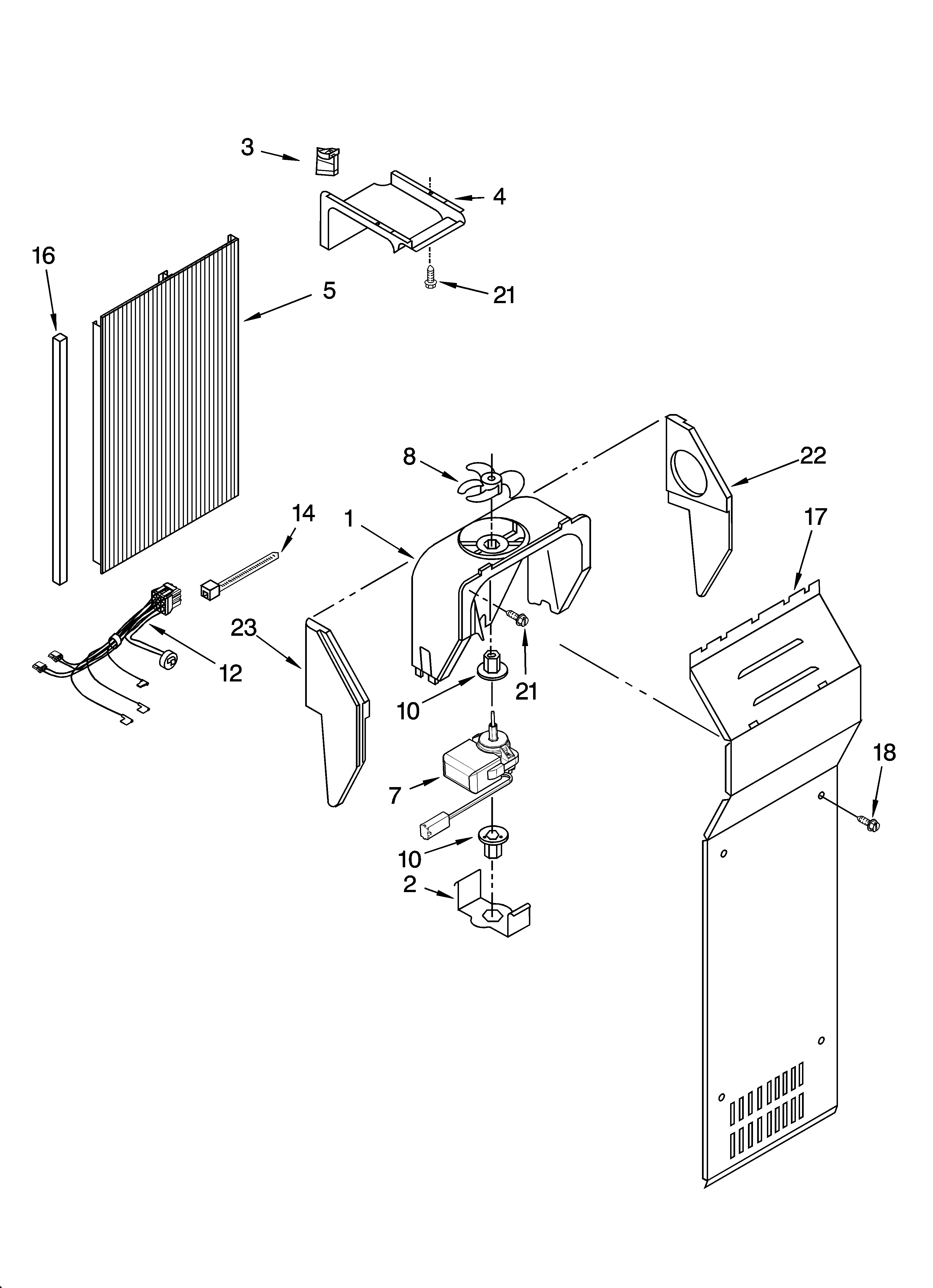 KitchenAid KSRJ22CNSS00 air flow parts diagram