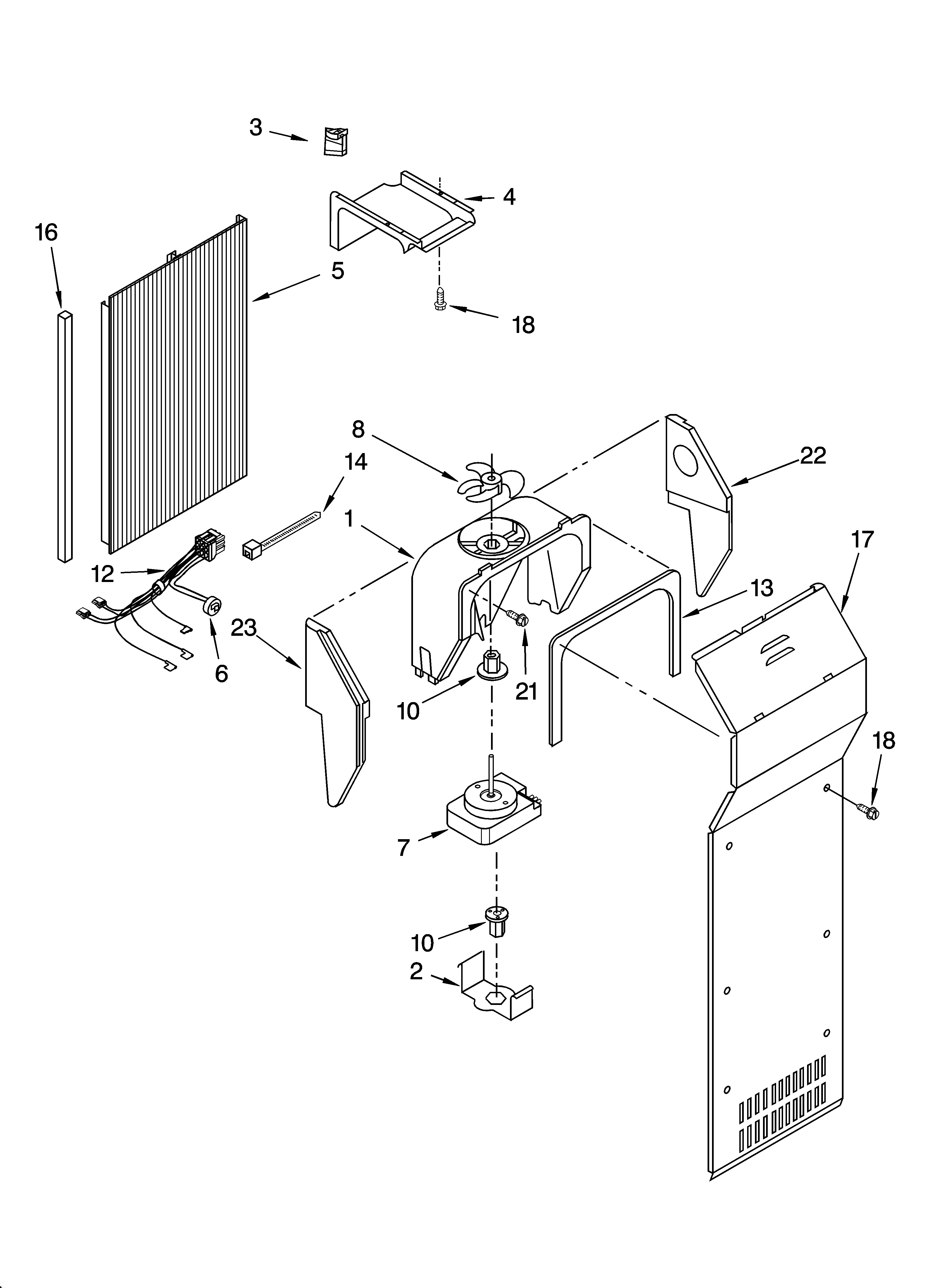 KitchenAid KSRP22FNBL00 air flow parts diagram
