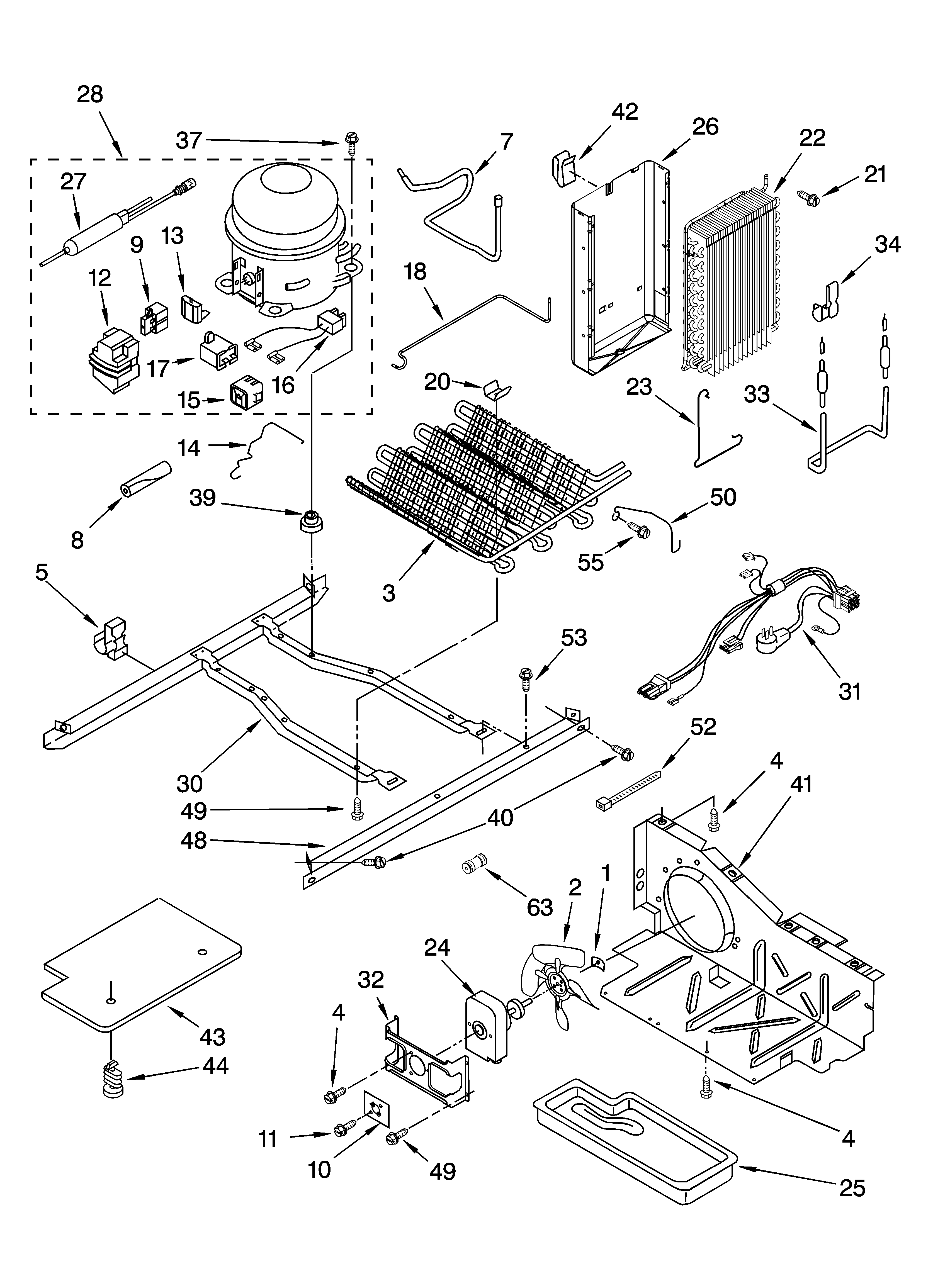 KitchenAid KSRP25FNWH00 unit parts diagram
