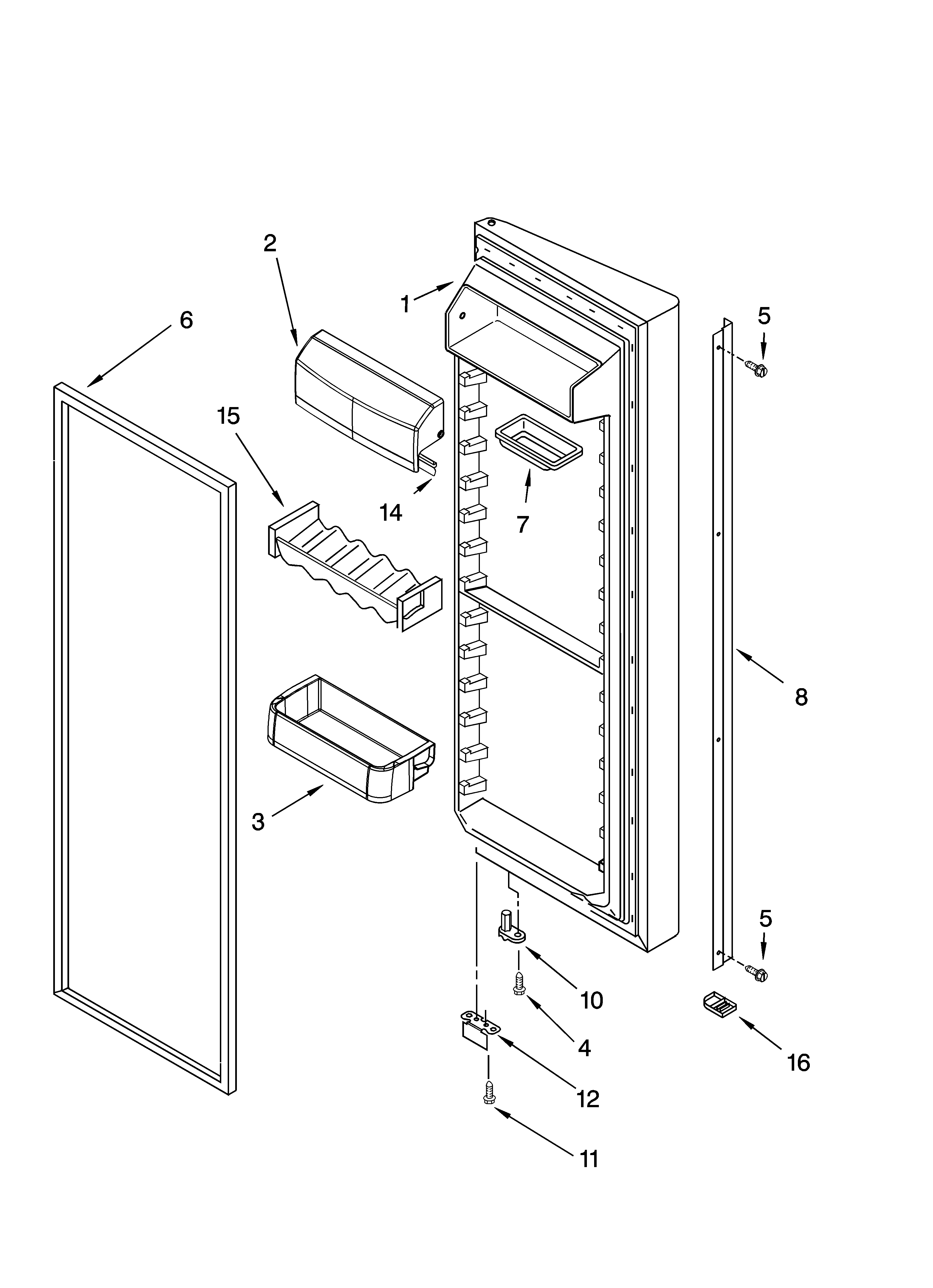 KitchenAid KSRS27CNSS00 refrigerator door parts diagram