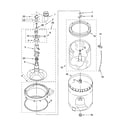 Whirlpool LSQ9030PQ0 agitator, basket and tub parts diagram