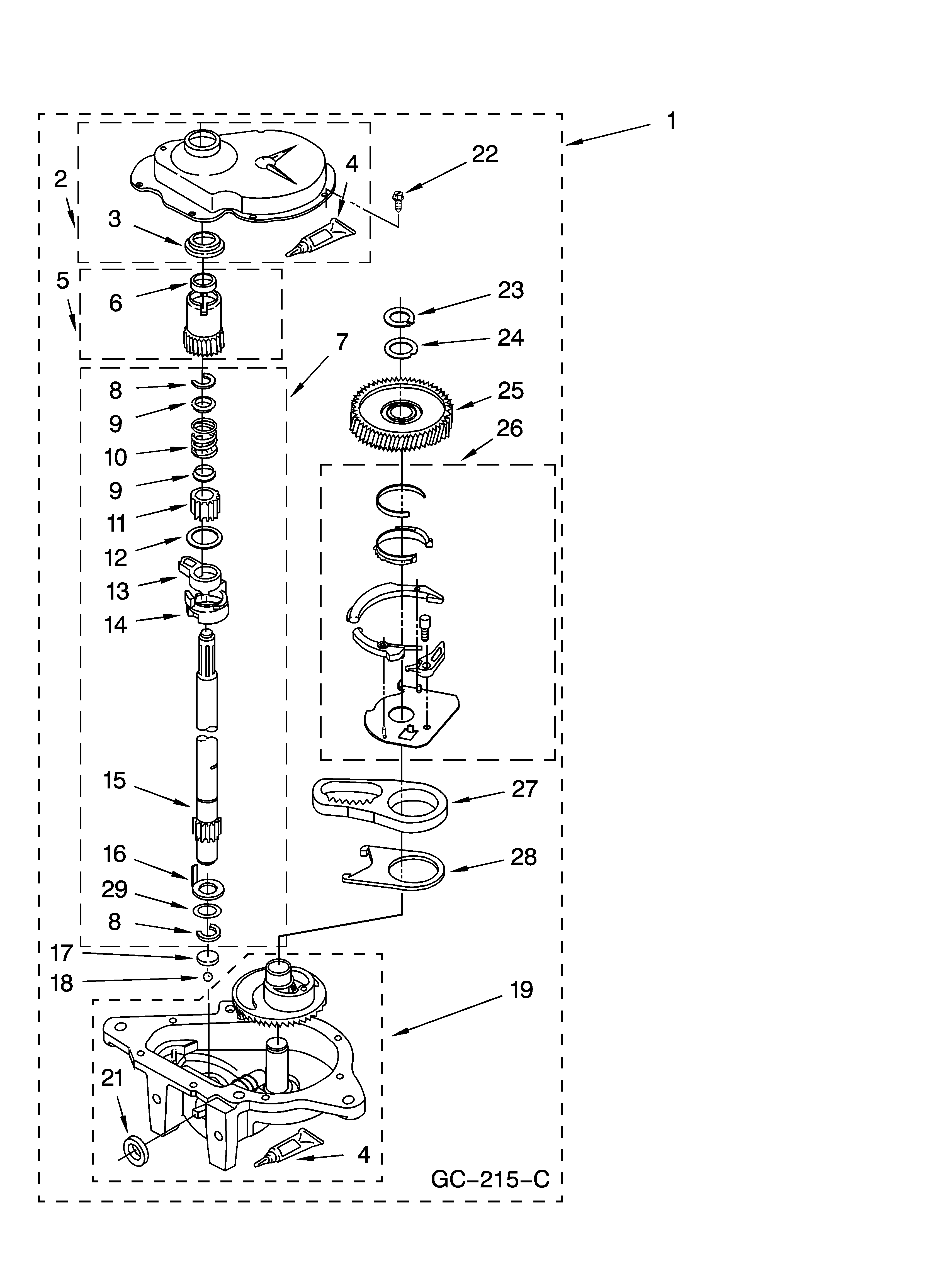Roper RAX4232PQ0 gearcase parts diagram