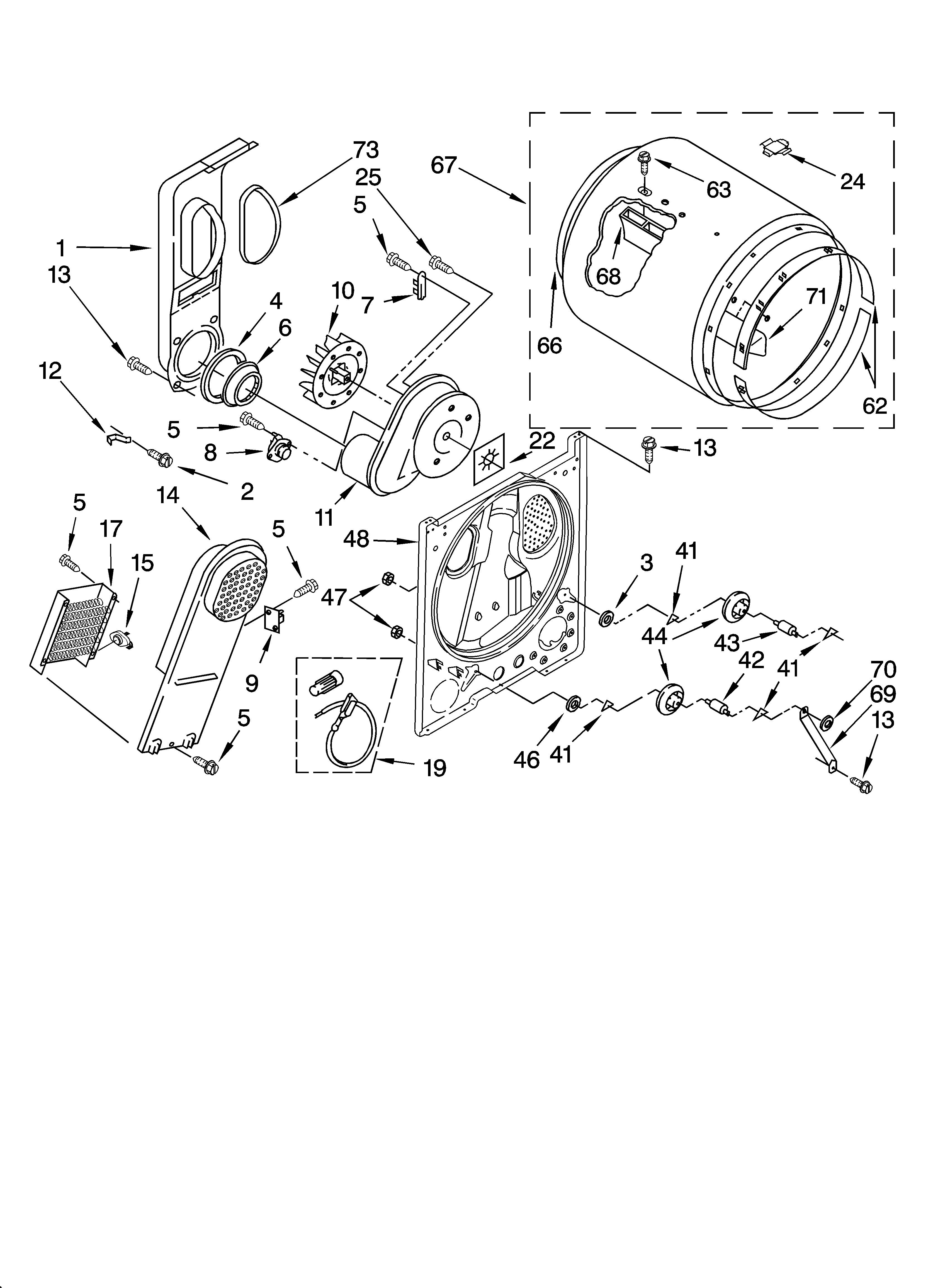 Roper RES7745PQ0 bulkhead parts diagram