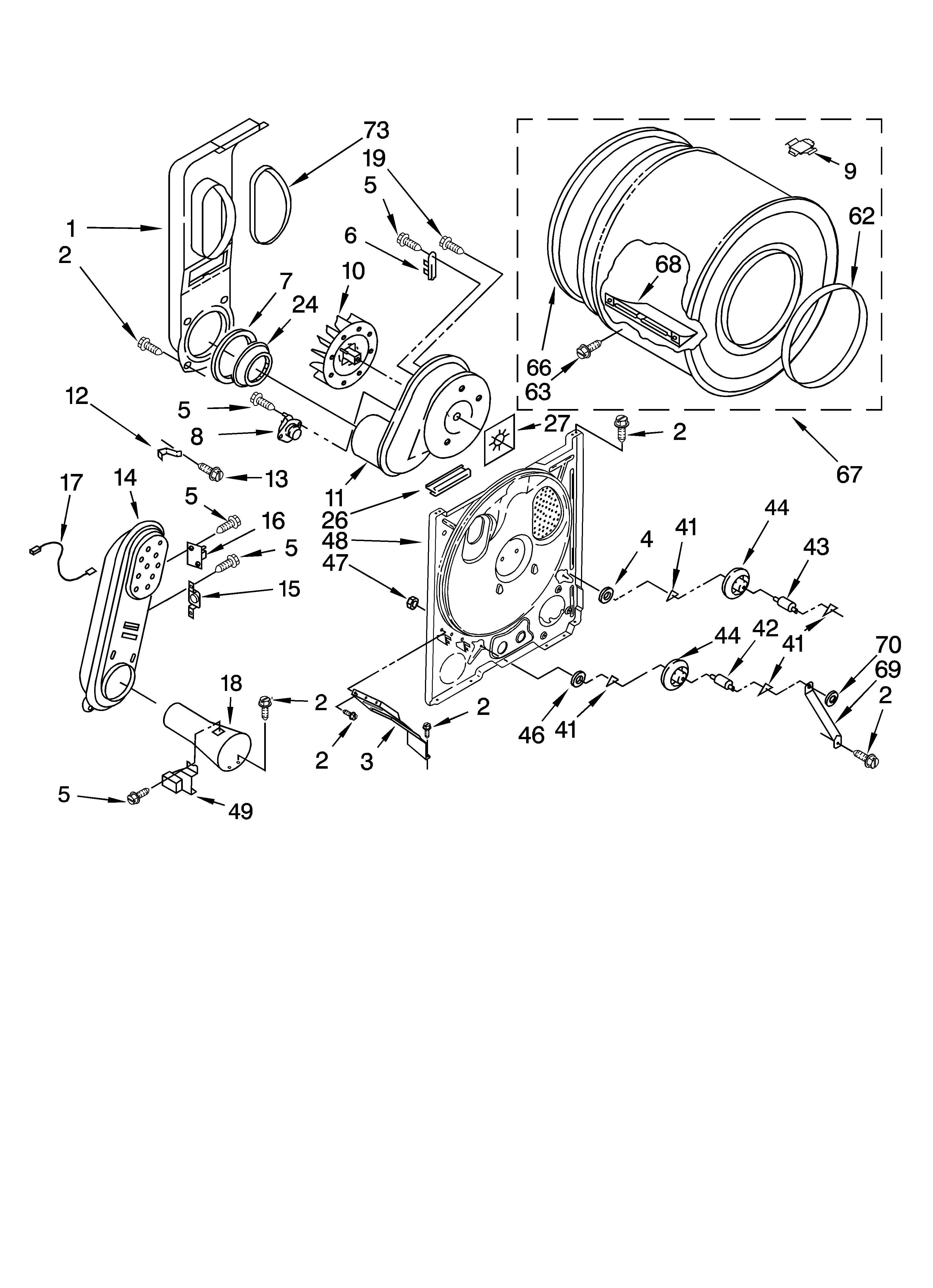 Estate TGDX640PQ0 bulkhead parts diagram