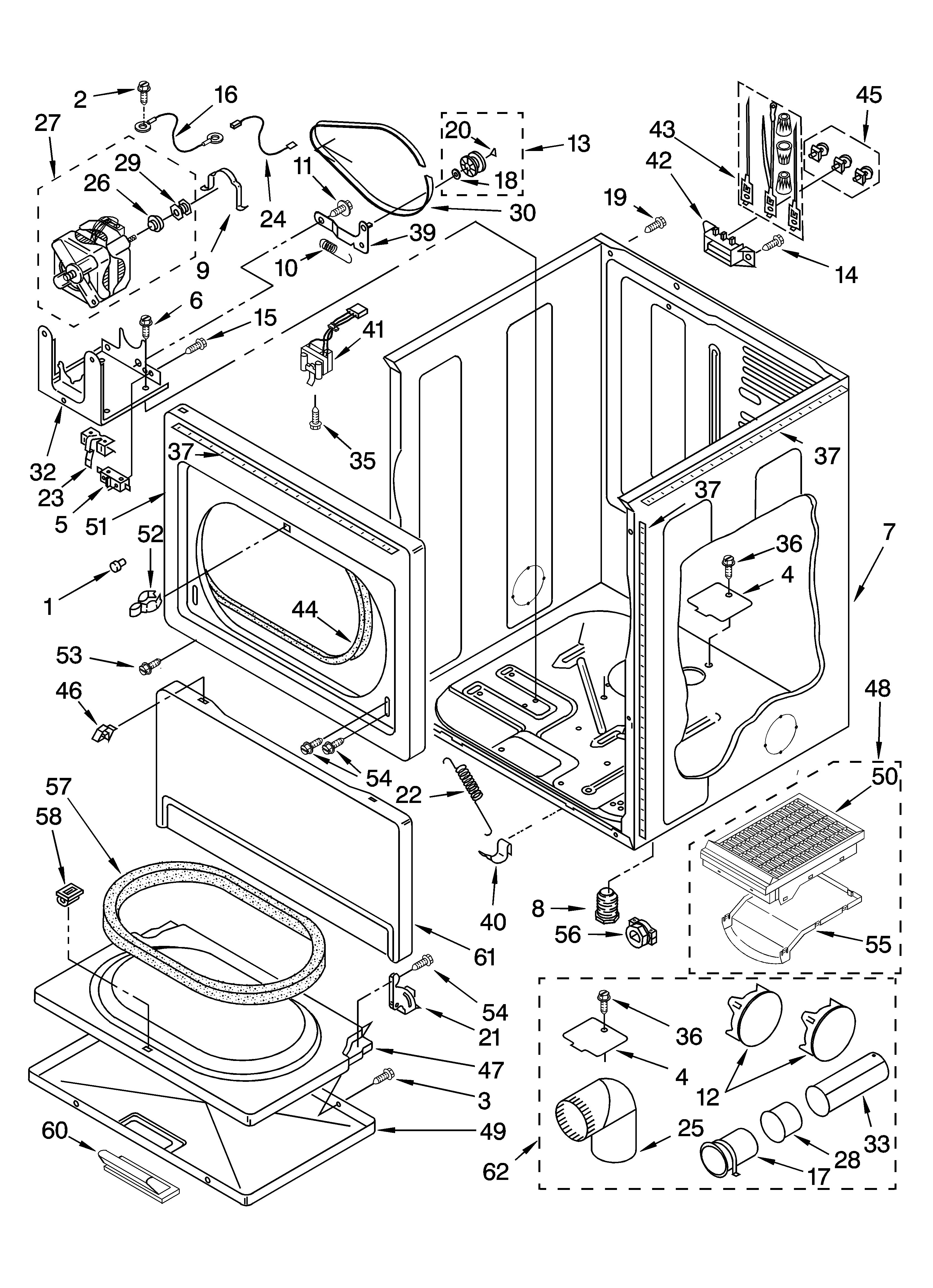 Whirlpool 3RLEC8646KQ2 cabinet parts diagram