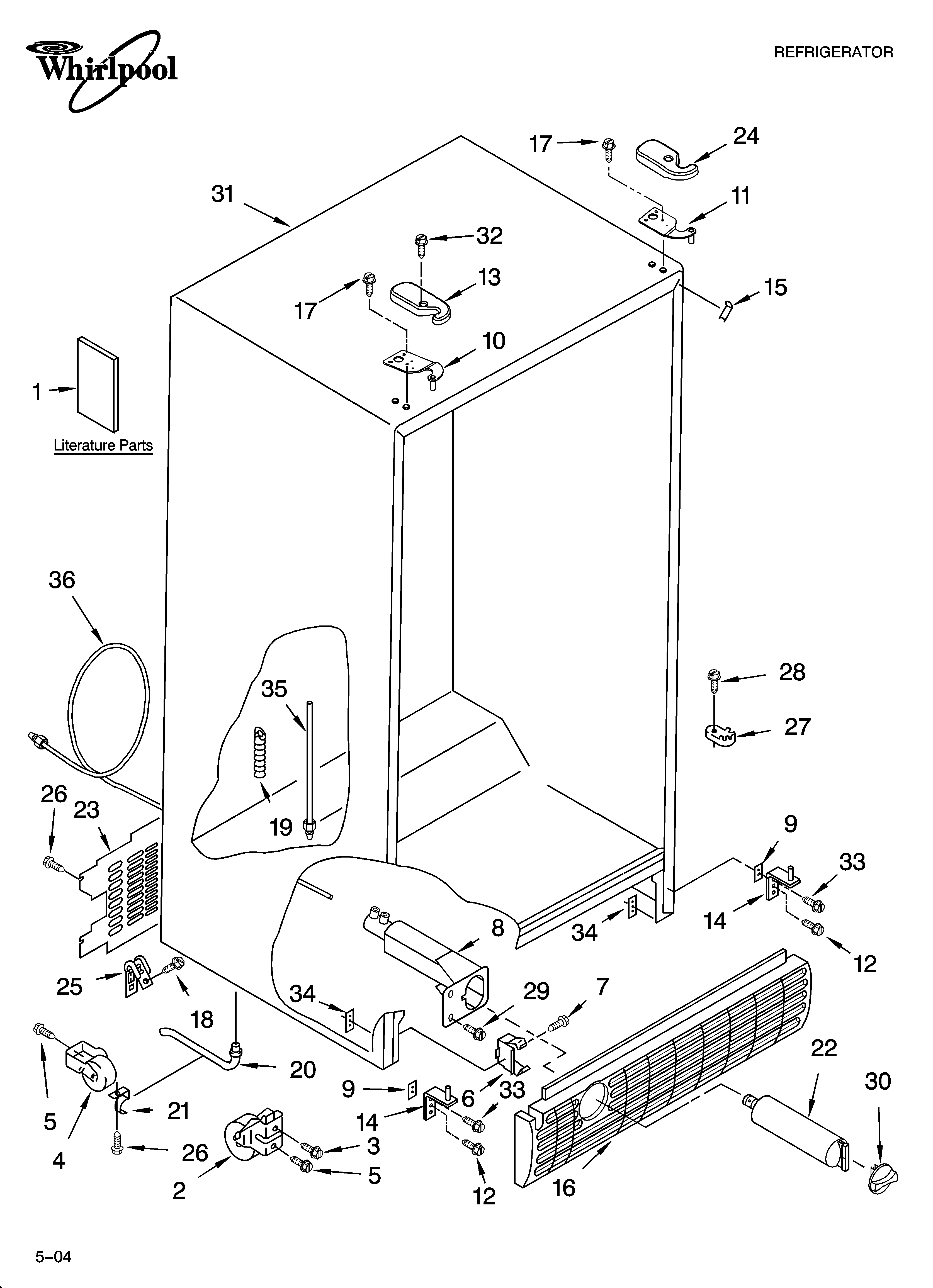 Whirlpool ED2NHAXNT01 cabinet parts diagram