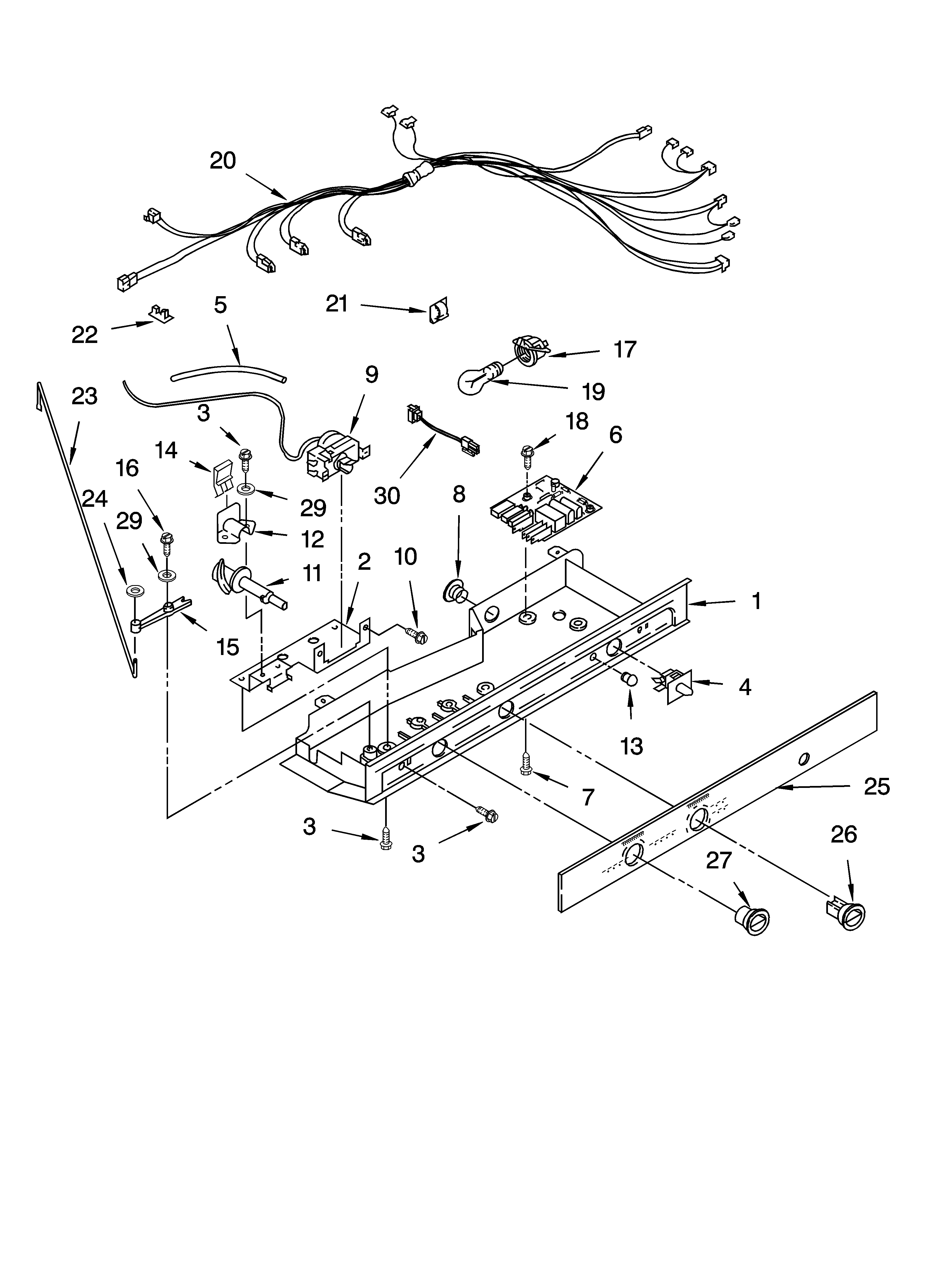 Whirlpool ED2NHAXNT01 control parts diagram